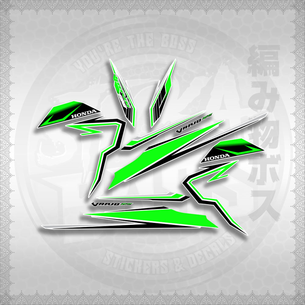 CLICK 125 V3 VARIO VR182114 DESIGN FOR WHITE STICKER DECALS By STICKABOSS (SOFIE LAMINATED WATERPROOF)