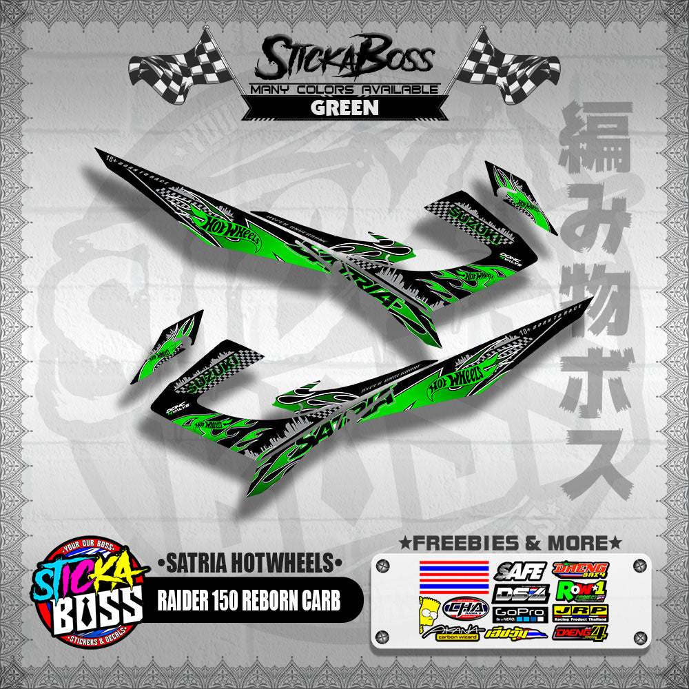 RAIDER 150 REBORN CARB DECALS ( SATRIA HOTWHEELS )【WITH FREEBIES】