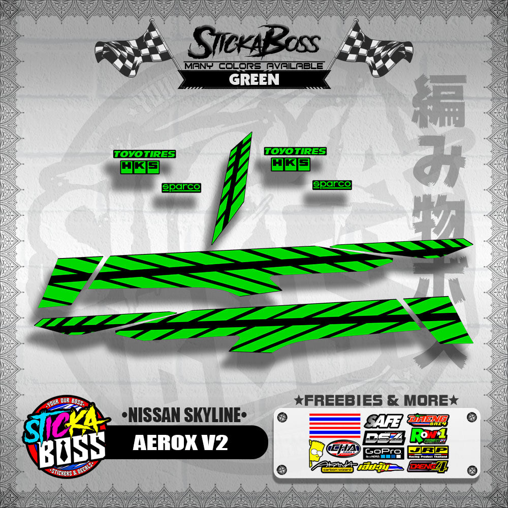 AEROX V2 DECALS ( NISSAN SKYLINE )【WITH FREEBIES】