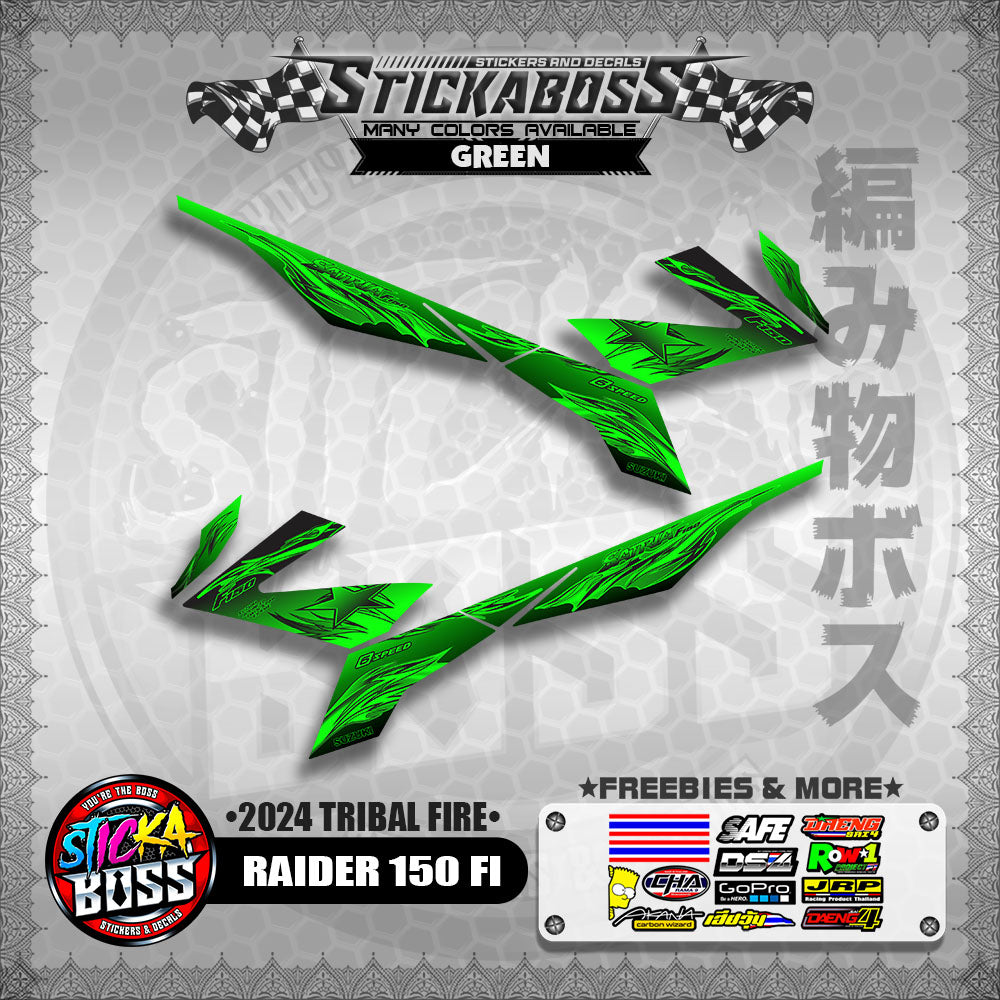 RAIDER 150 FI STICKER DECALS ( 2024 TRIBAL FIRE )【WITH FREEBIES】