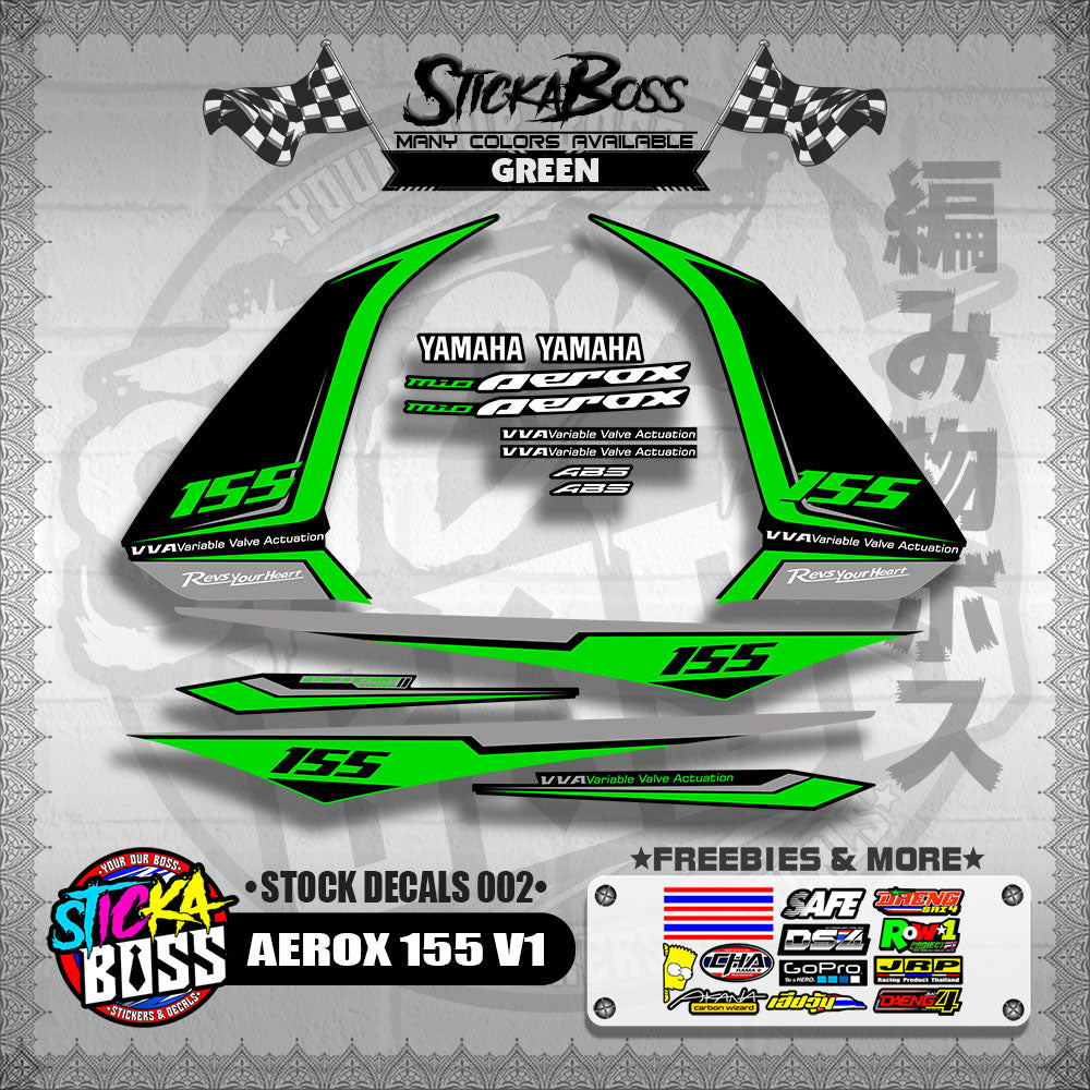 AEROX 155 V1 ( STOCK DECALS 002 )【WITH FREEBIES】
