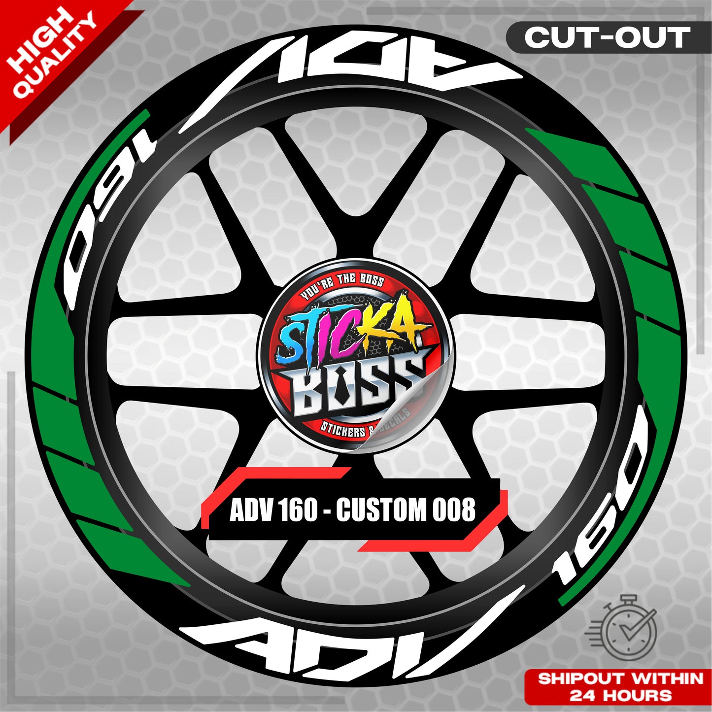 ADV 160 MAG STICKER SET ( 2 MAGS ) - CUSTOM 008 | VINYL WATERPROOF CUT-OUT DECALS