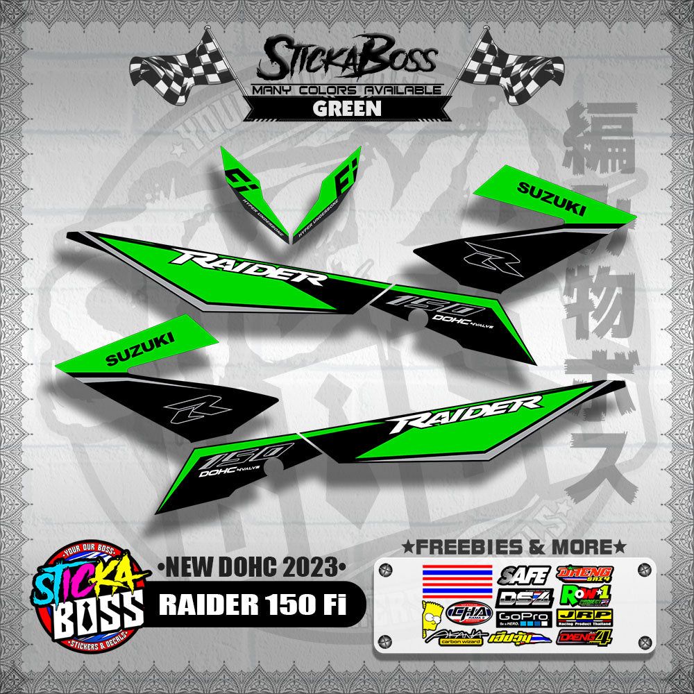RAIDER 150 Fi DECALS ( NEW DOHC 2023 )【WITH FREEBIES】