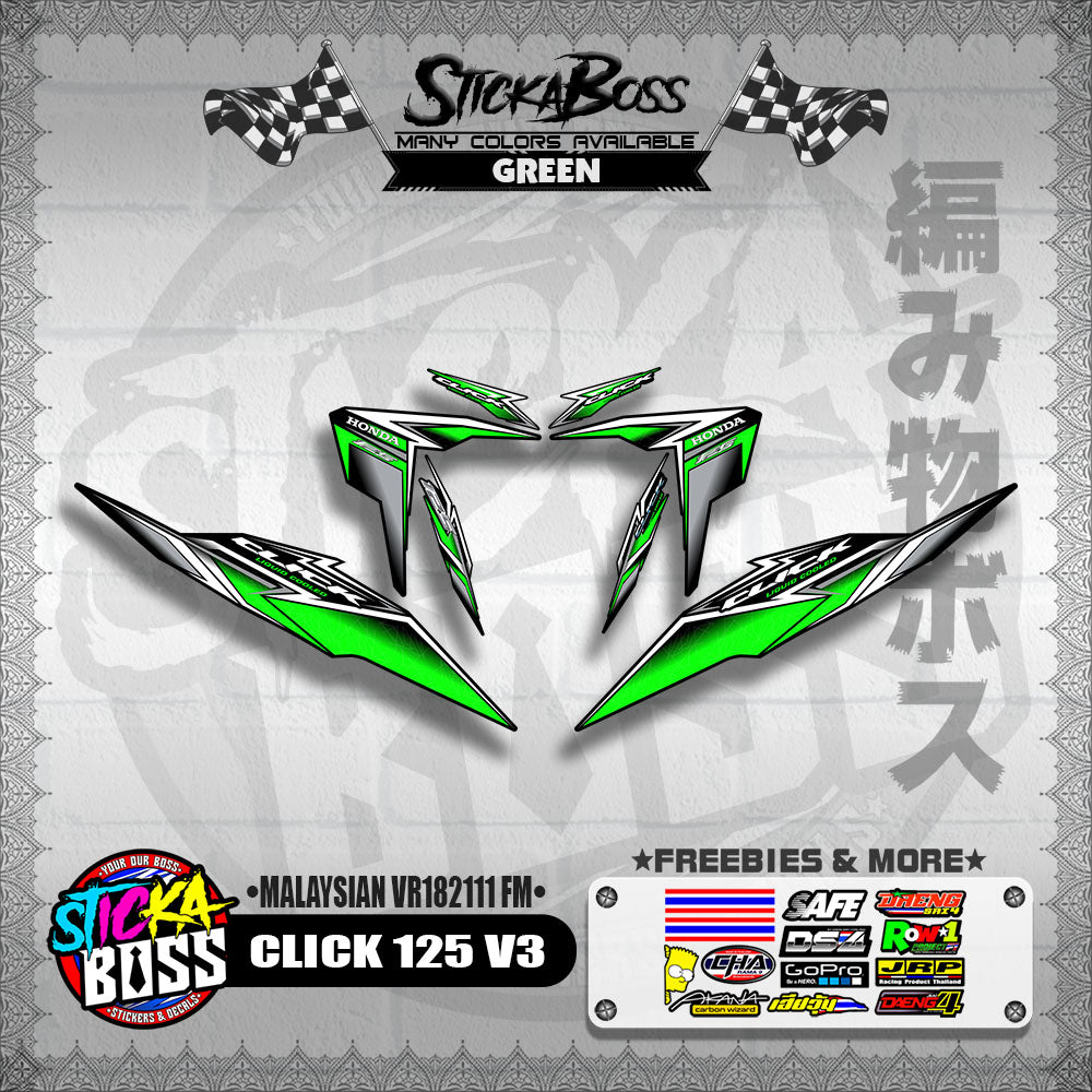 CLICK 125 V3 DECALS ( MALAYSIAN VR182111 FM )【WITH FREEBIES】