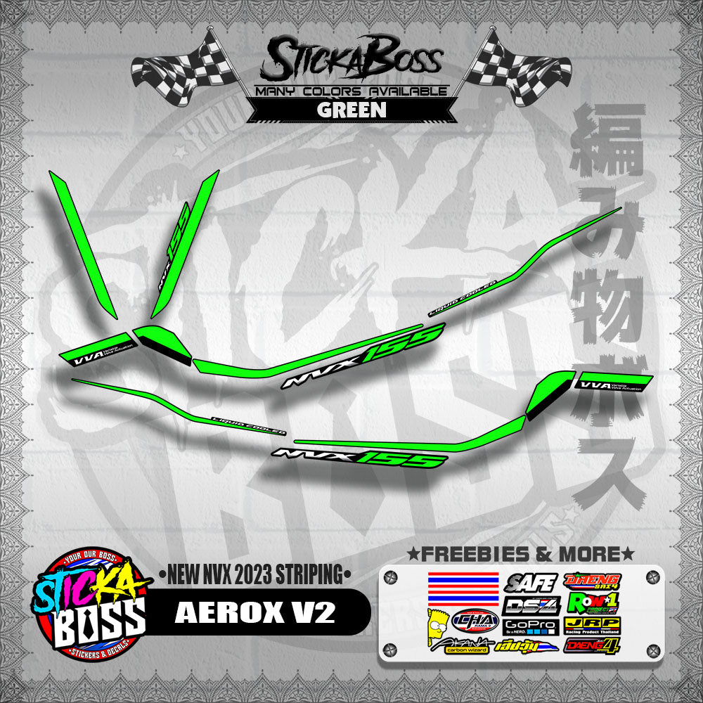 AEROX V2 MALAYSIAN DECALS ( NEW NVX 2023 STRIPING )【WITH FREEBIES】