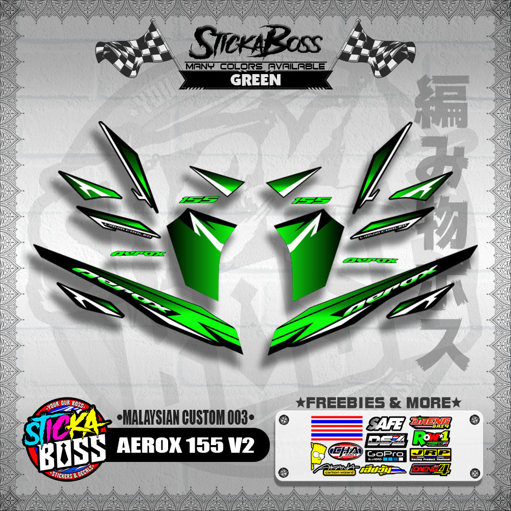 AEROX 155 V2 DECALS ( MALAYSIAN CUSTOM 003 )【WITH FREEBIES】