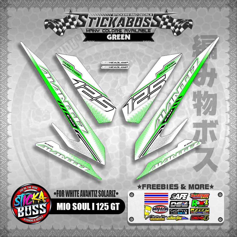 MIO SOUL I 125 GT STICKER DECALS ( FOR WHITE AVANTIZ SOLARIZ )【WITH FREEBIES】