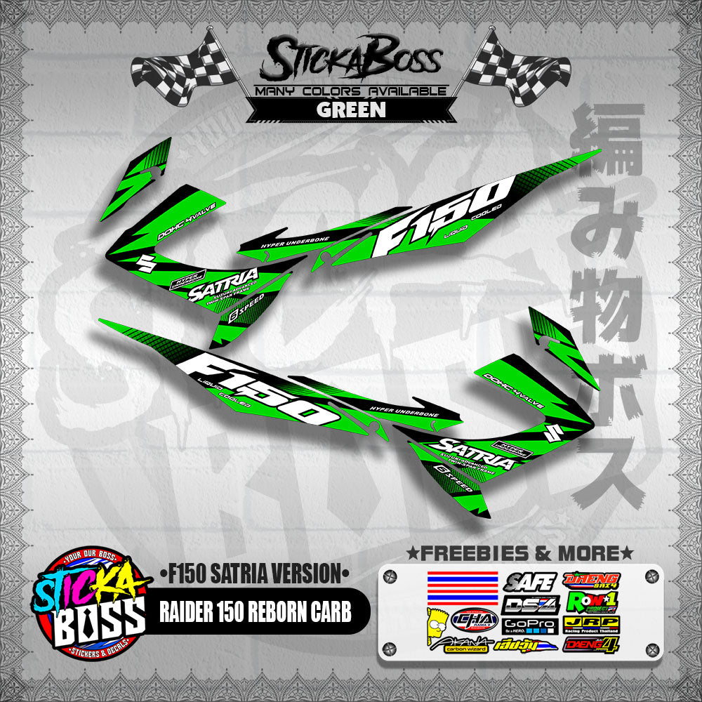 RAIDER 150 REBORN CARB DECALS ( F150 SATRIA VERSION )【WITH FREEBIES】