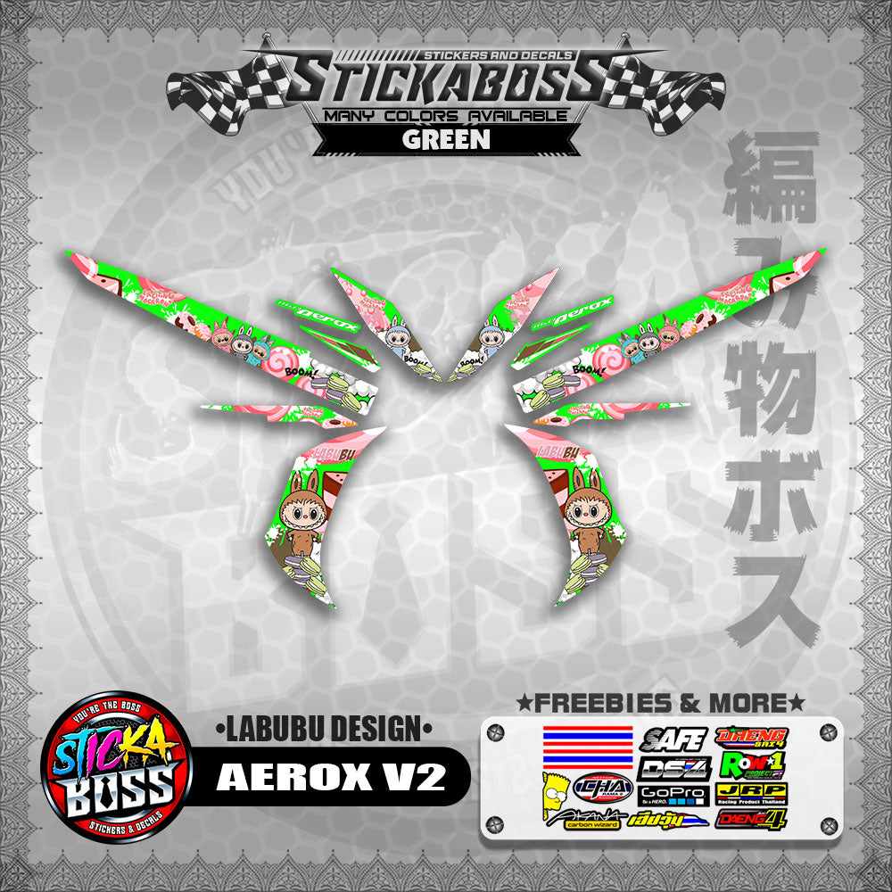 AEROX V2 STICKER DECALS ( LABUBU DESIGN )【WITH FREEBIES】