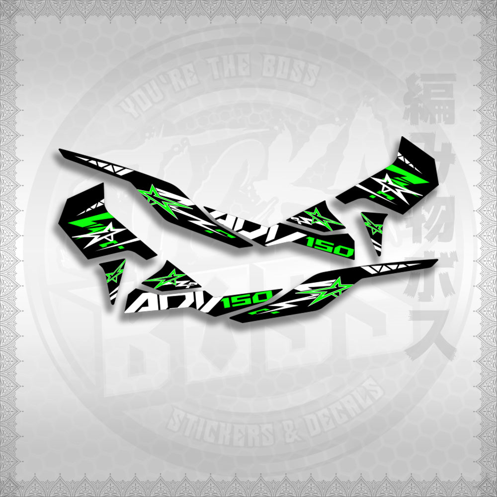 STICKER DECALS for ADV 150 (A150ALxOMIN) By STICKABOSS (SOFIE LAMINATED WATERPROOF)