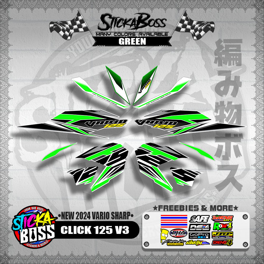CLICK 125 V3 DECALS ( NEW 2024 VARIO SHARP )【WITH FREEBIES】
