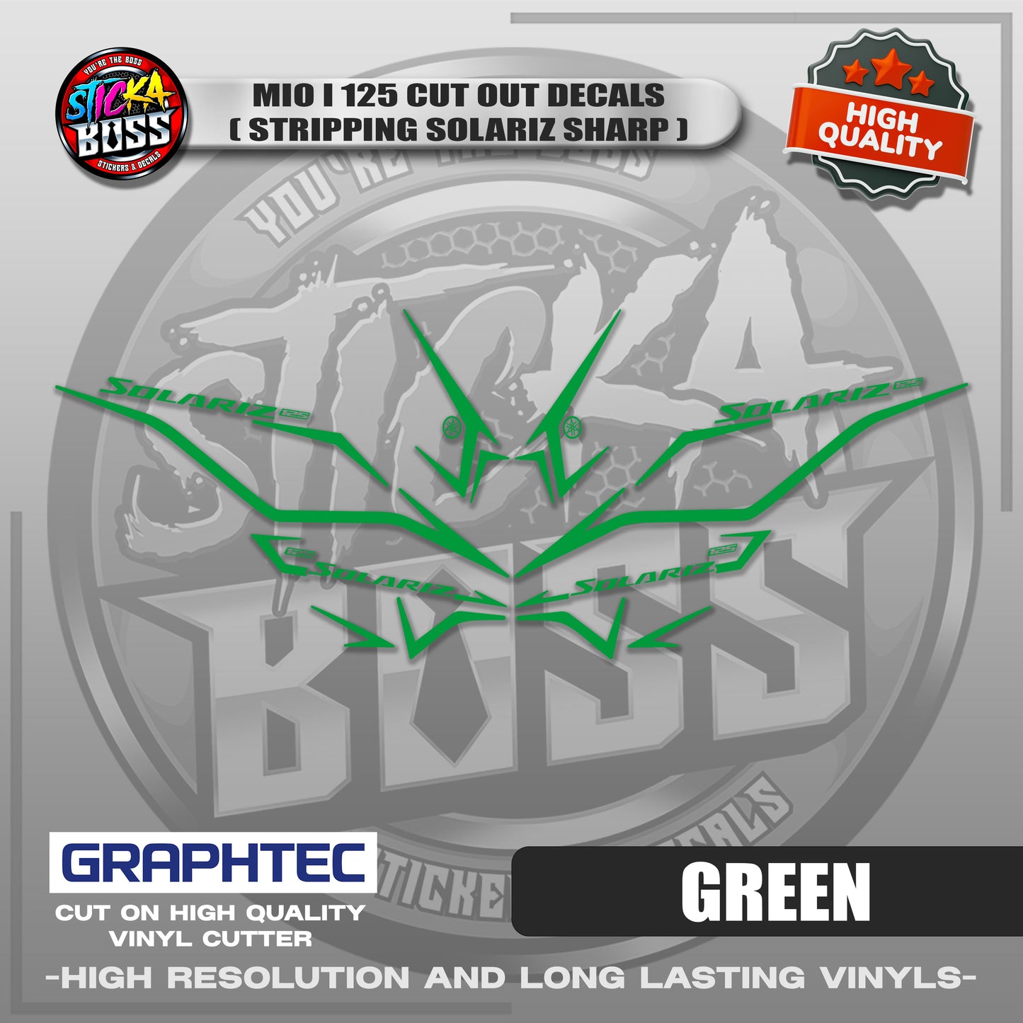 MIO I 125 CUT OUT DECALS ( STRIPPING SOLARIZ SHARP ) | VINYL WATERPROOF CUT-OUT STICKER DECALS