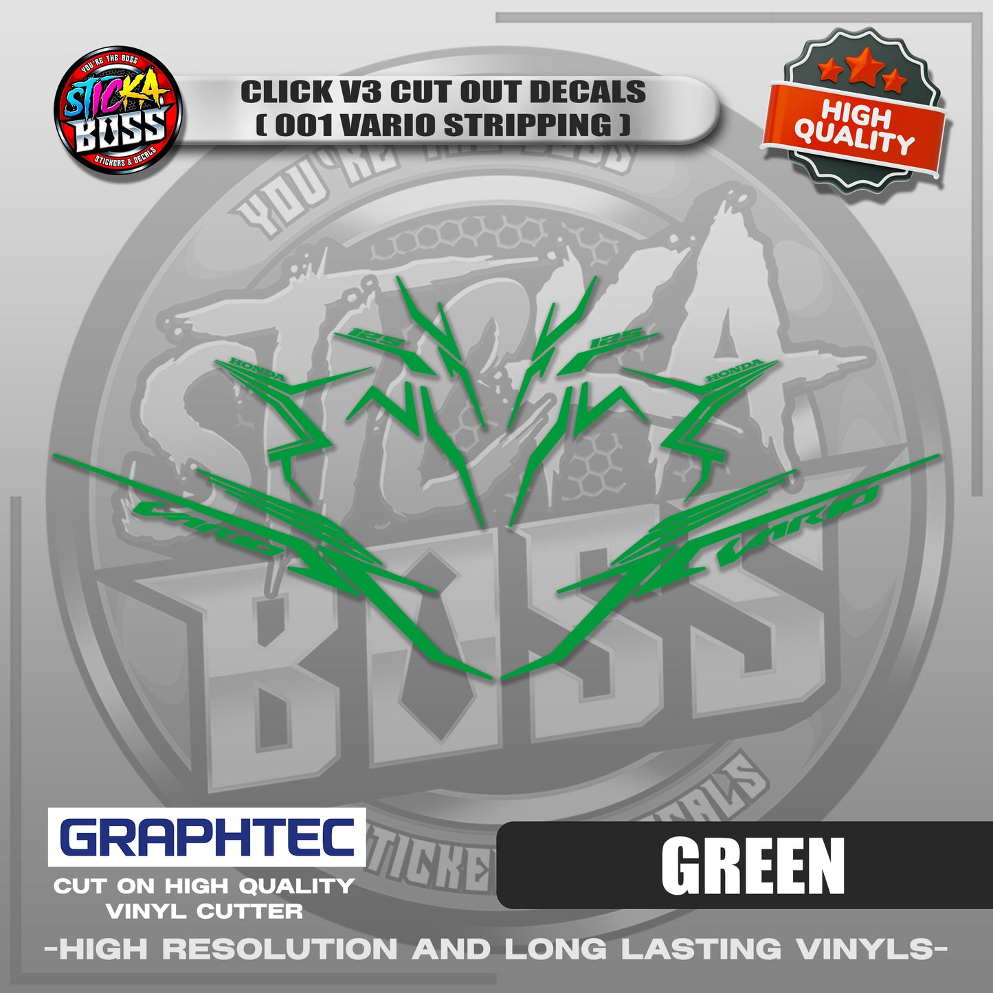 CLICK V3 CUT OUT DECALS ( 2025 VARIO STRIPPING 001 ) | VINYL WATERPROOF CUT-OUT STICKER DECALS