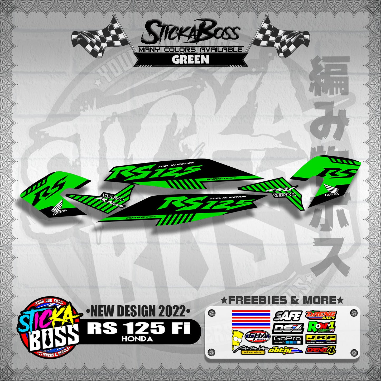 RS 125 Fi DECALS ( NEW DESIGN 2022 )【WITH FREEBIES】