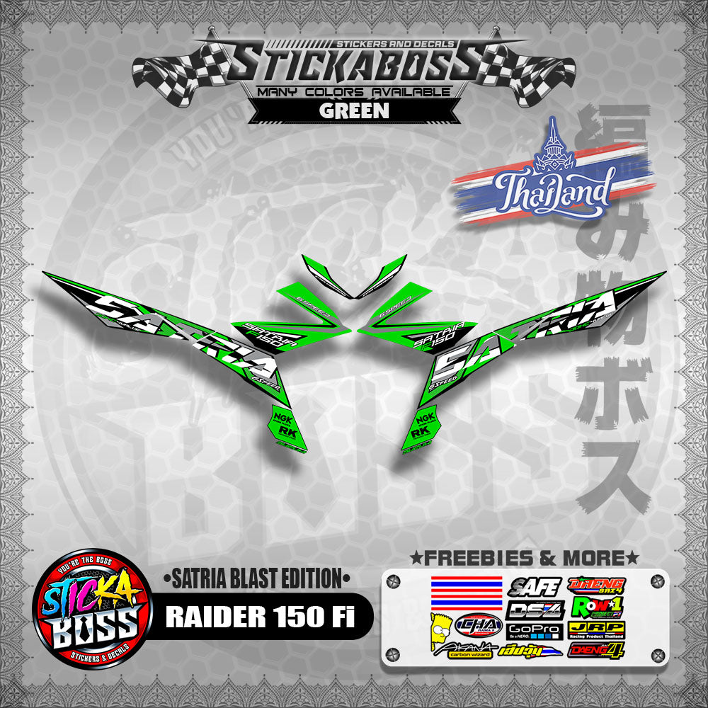 SUZUKI RAIDER 150 Fi Thai Decals ( Satria Blast Edition )【WITH FREEBIES】Thailand Concept