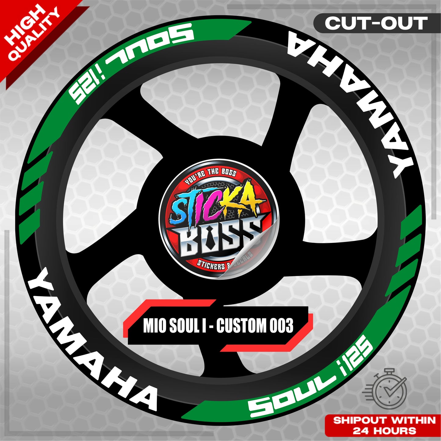 MIO SOUL I 125 MAGS STICKER SET ( 2 MAGS ) - CUSTOM 003 | VINYL WATERPROOF CUT-OUT DECALS