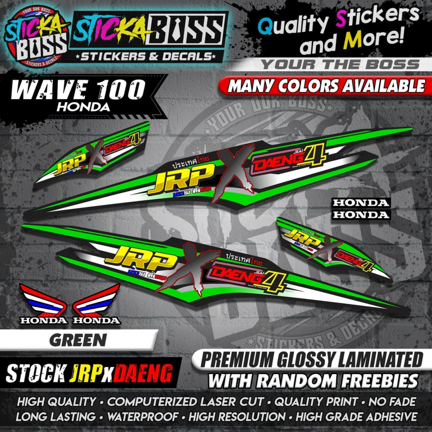 HONDA WAVE 100 Thai Decals ( Stock JRP x DAENG )【WITH FREEBIES】
