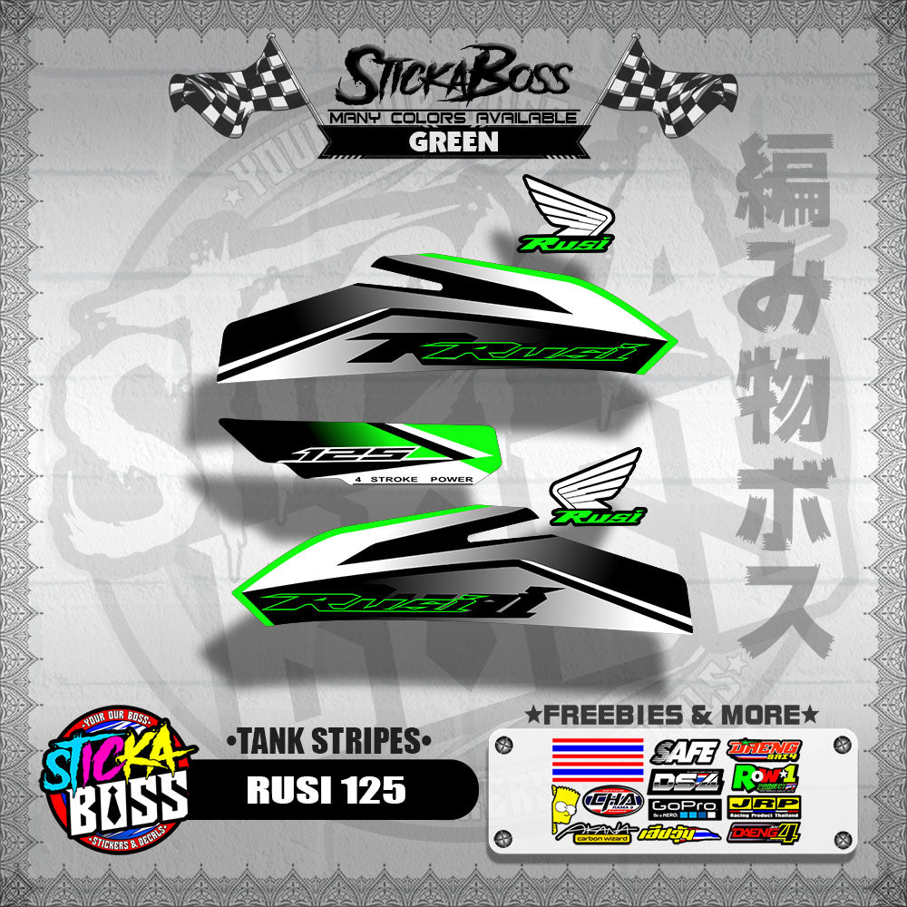 RUSI 125 DECALS ( TANK STRIPES )【WITH FREEBIES】