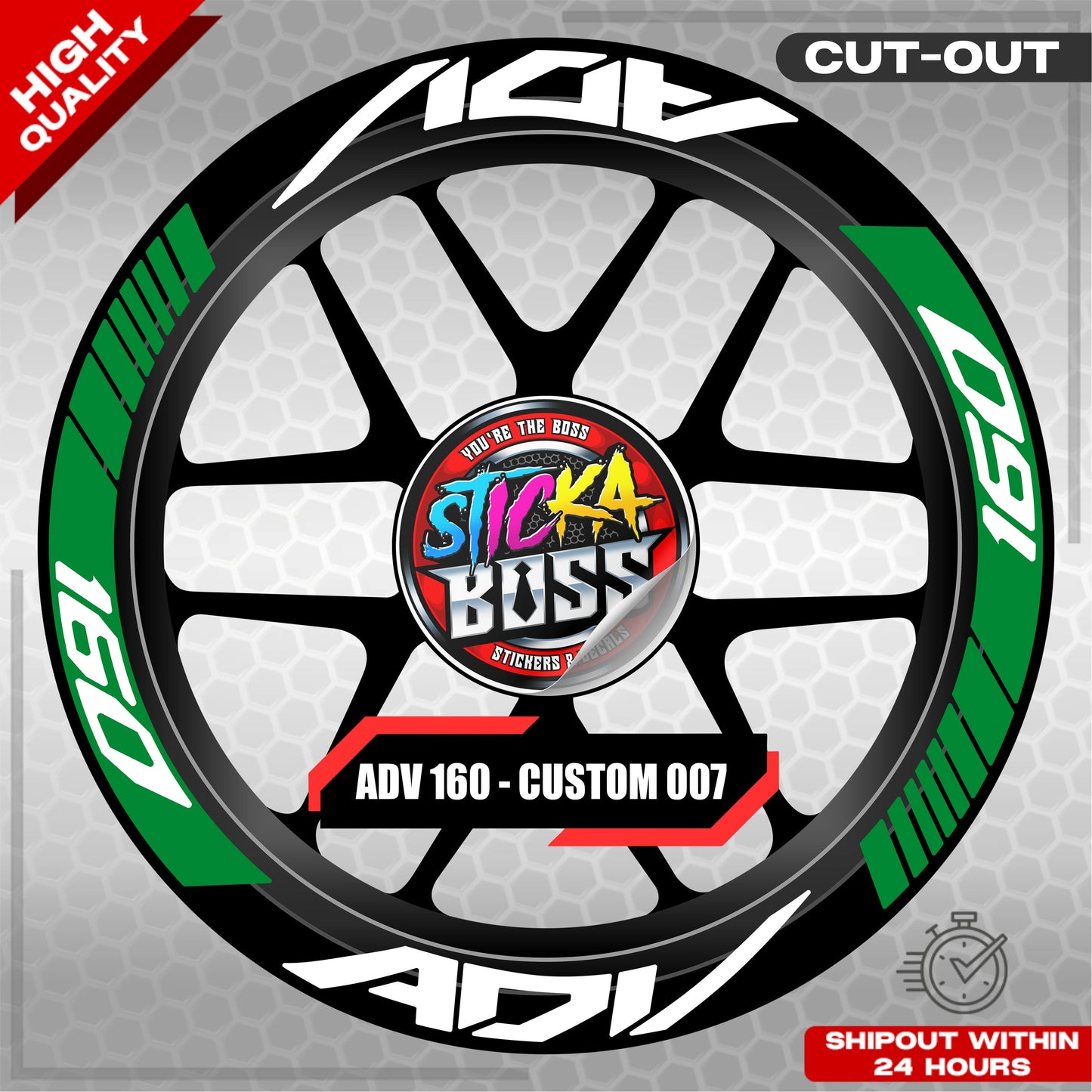 ADV 160 MAG STICKER SET ( 2 MAGS ) - CUSTOM 007 | VINYL WATERPROOF CUT-OUT DECALS