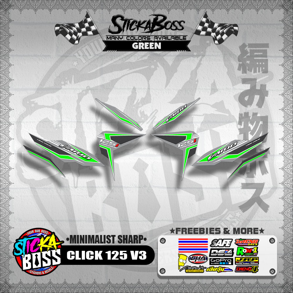 CLICK 125 V3 DECALS ( MINIMALIST SHARP )【WITH FREEBIES】