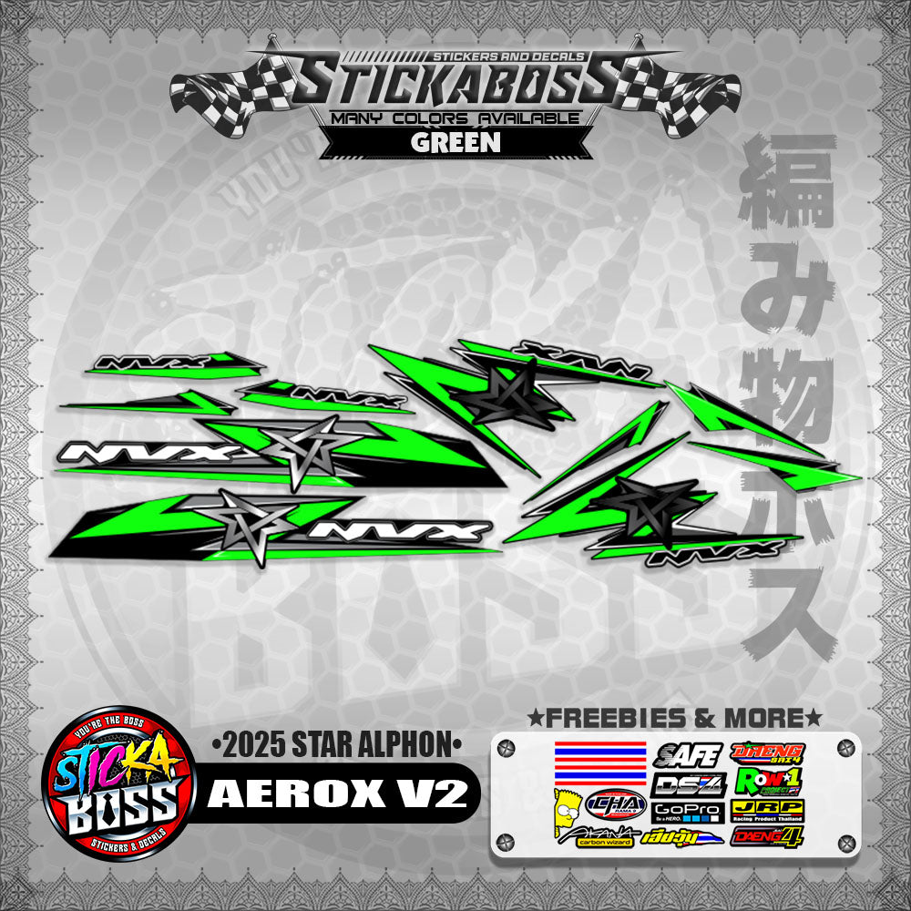 AEROX V2 INDO STICKER DECALS ( 2025 STAR ALPHON )【WITH FREEBIES】