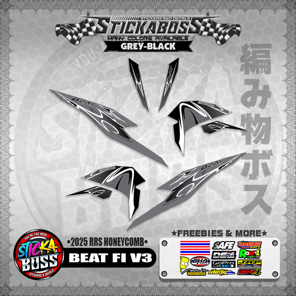 BEAT FI V3 INDO STICKER DECALS ( 2025 RRS HONEYCOMB )【WITH FREEBIES】