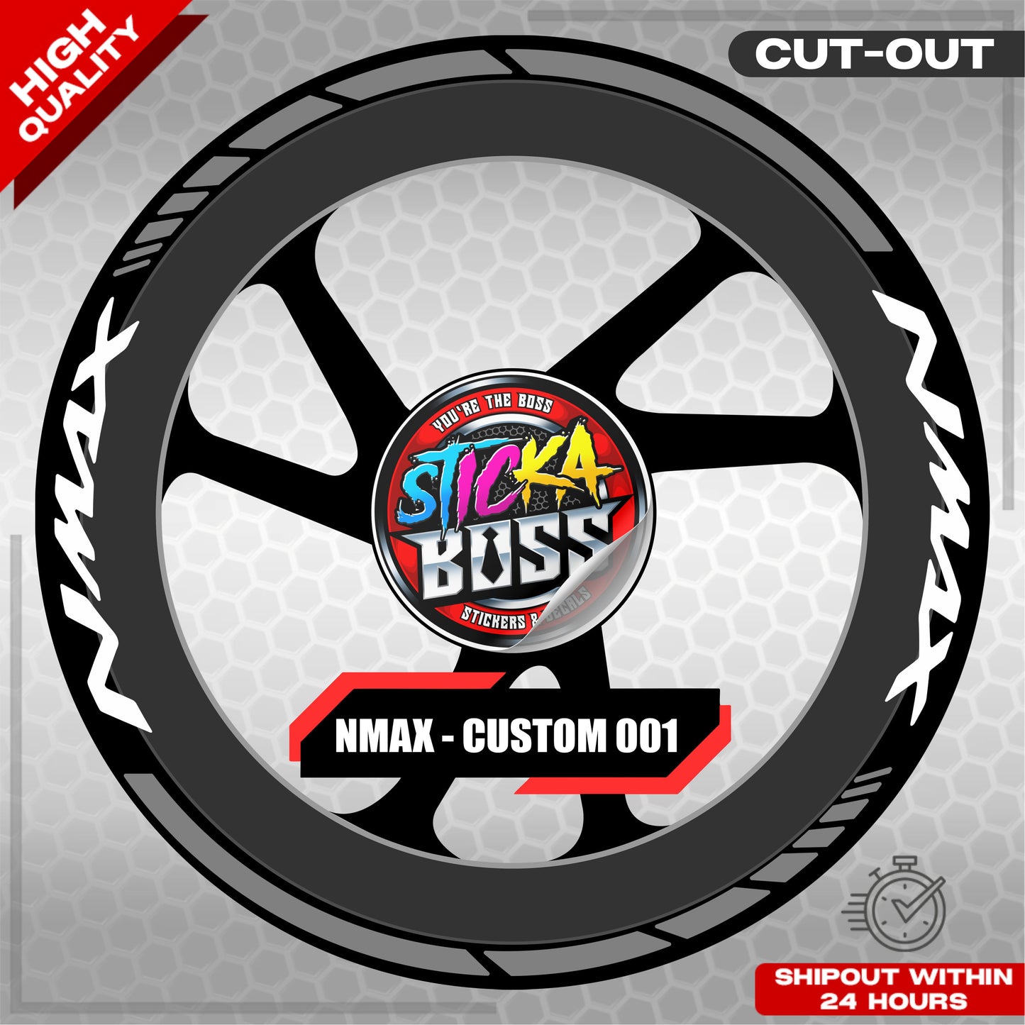 NMAX 155 MAG STICKER SET ( 2 MAGS ) - CUSTOM 003 | VINYL WATERPROOF CUT-OUT DECALS