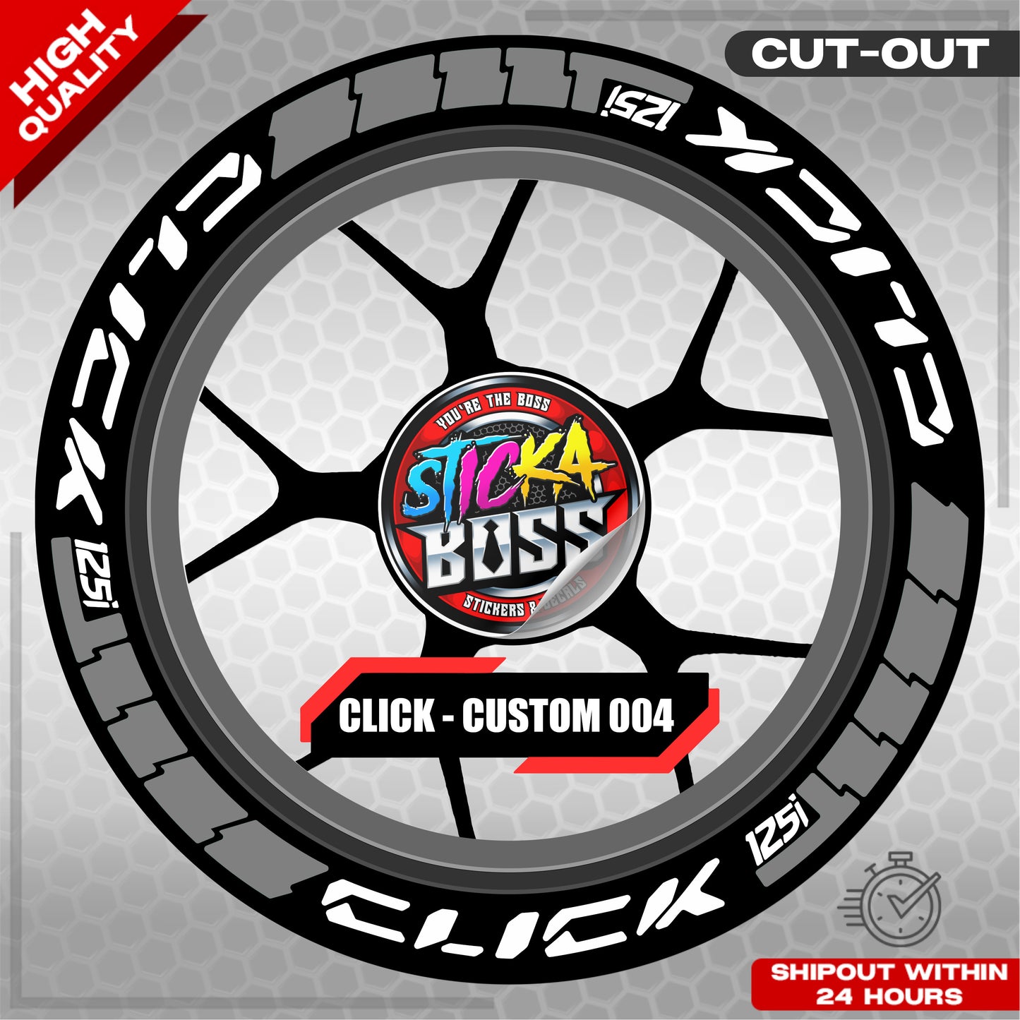 CLICK 125 MAGS STICKER SET ( 2 MAGS ) - CUSTOM 004 | VINYL WATERPROOF CUT-OUT DECALS