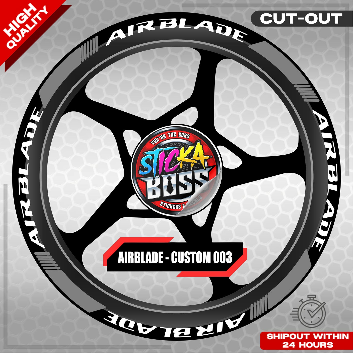 AIRBLADE 150 / 160 MAG STICKER SET ( 2 MAGS ) - CUSTOM 003 | VINYL WATERPROOF CUT-OUT DECALS