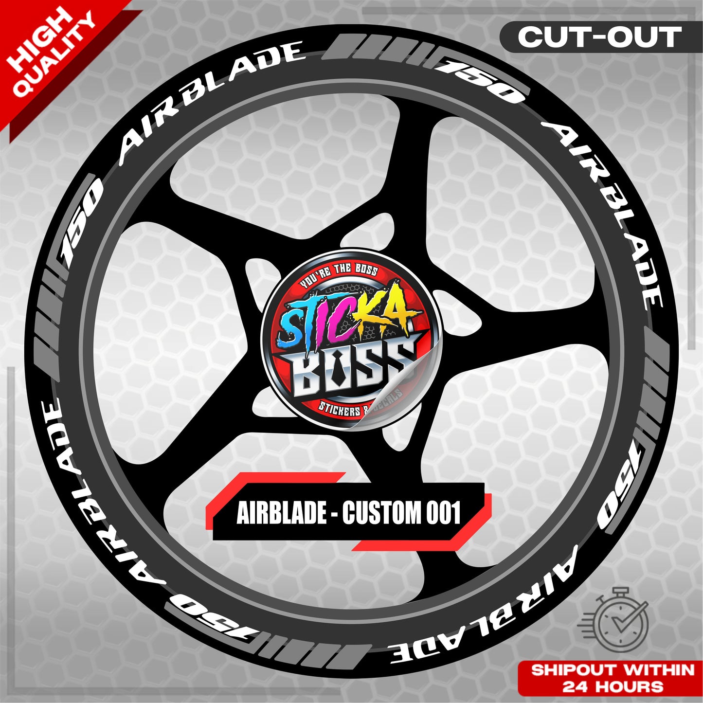 AIRBLADE 150 MAG STICKER SET ( 2 MAGS ) - CUSTOM 001 | VINYL WATERPROOF CUT-OUT DECALS