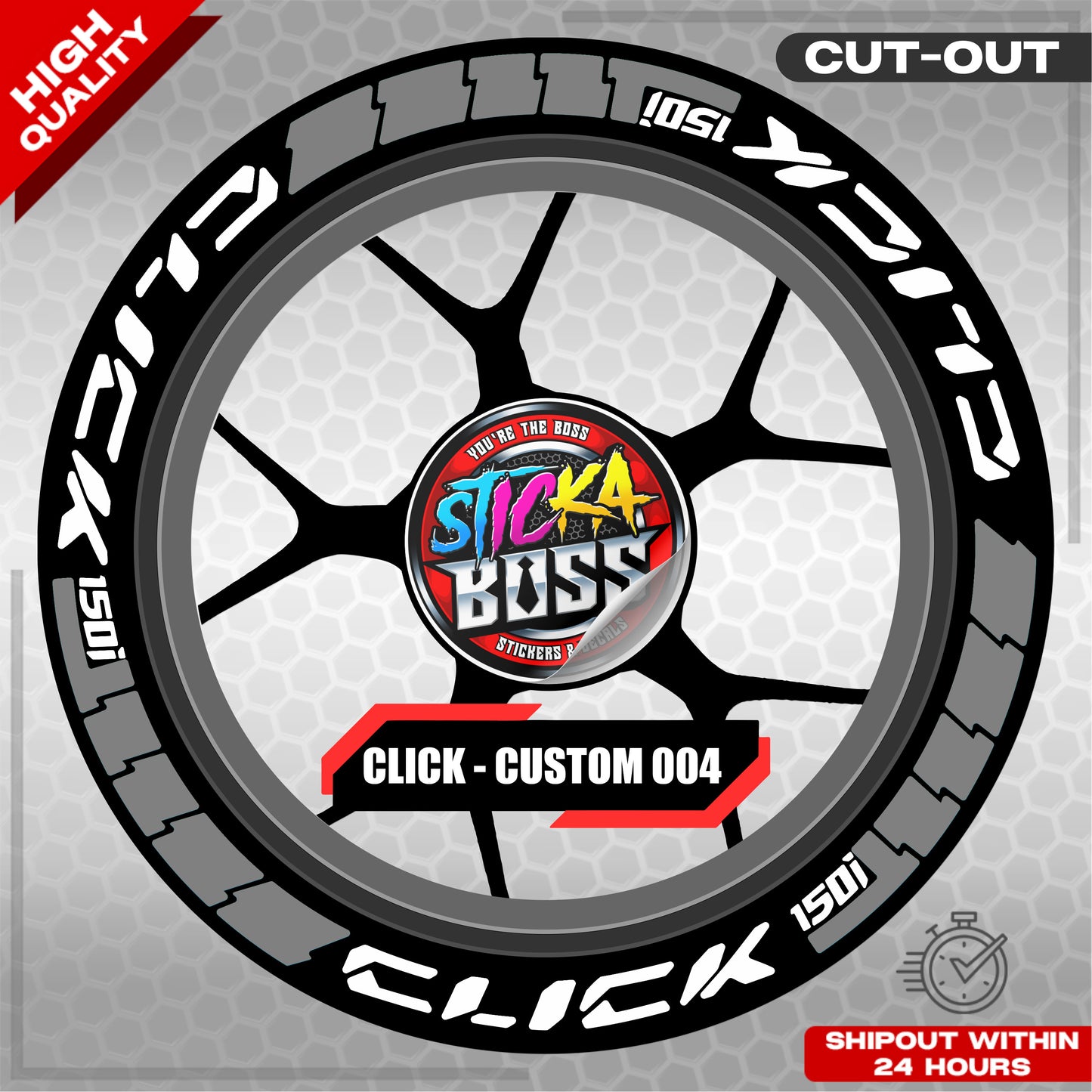 CLICK 150 MAGS STICKER SET ( 2 MAGS ) - CUSTOM 004 | VINYL WATERPROOF CUT-OUT DECALS