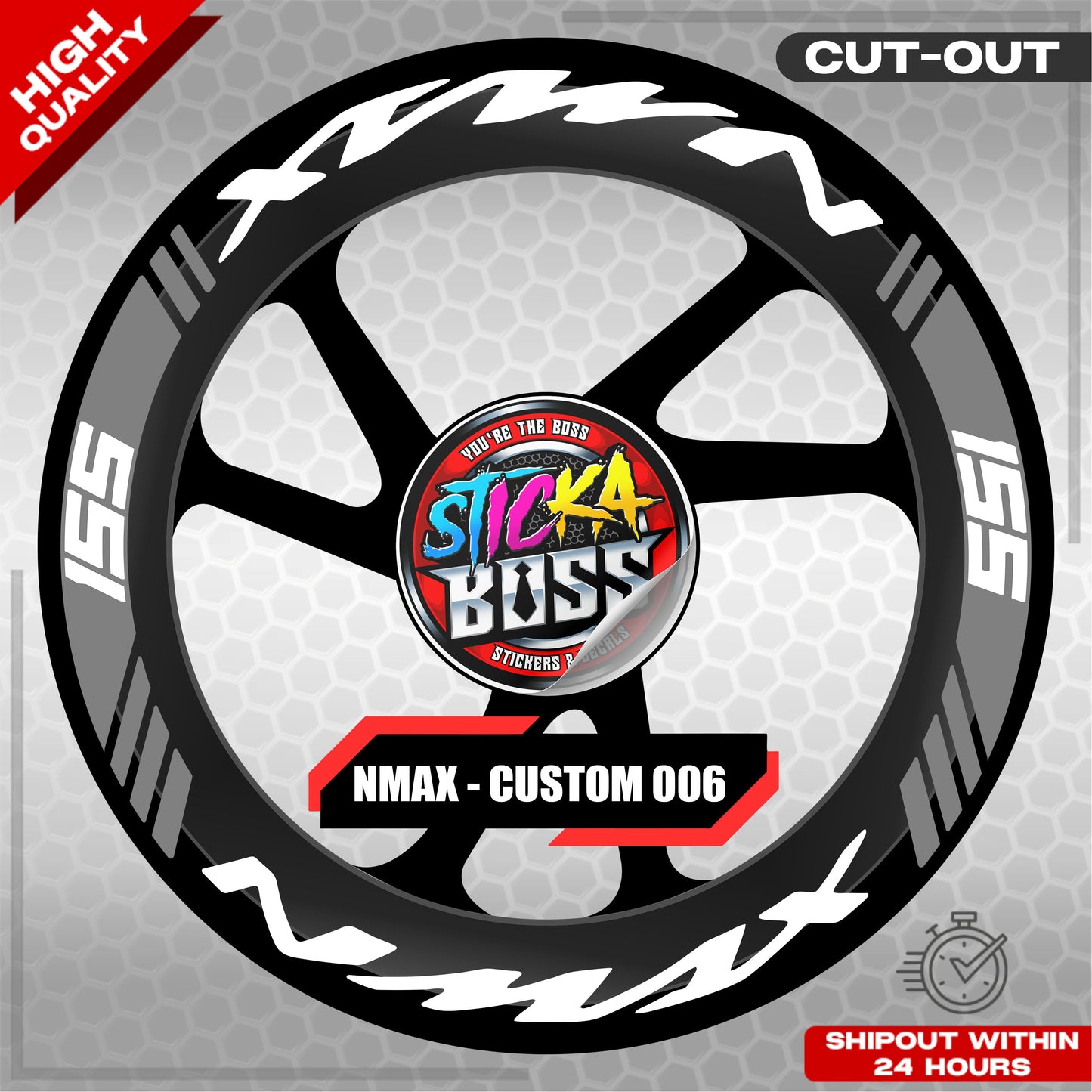 NMAX 155 MAG STICKER SET ( 2 MAGS ) - CUSTOM 006 | VINYL WATERPROOF CUT-OUT DECALS
