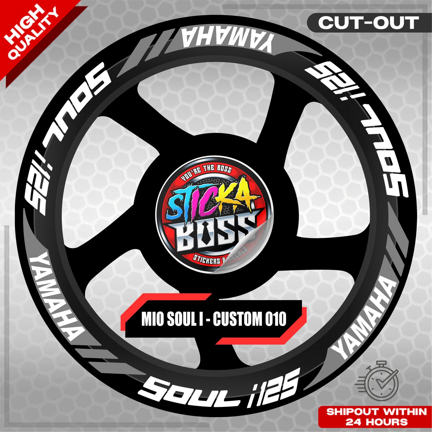 MIO SOUL I 125 MAG STICKER SET ( 2 MAGS ) - CUSTOM 010 | VINYL WATERPROOF CUT-OUT DECALS
