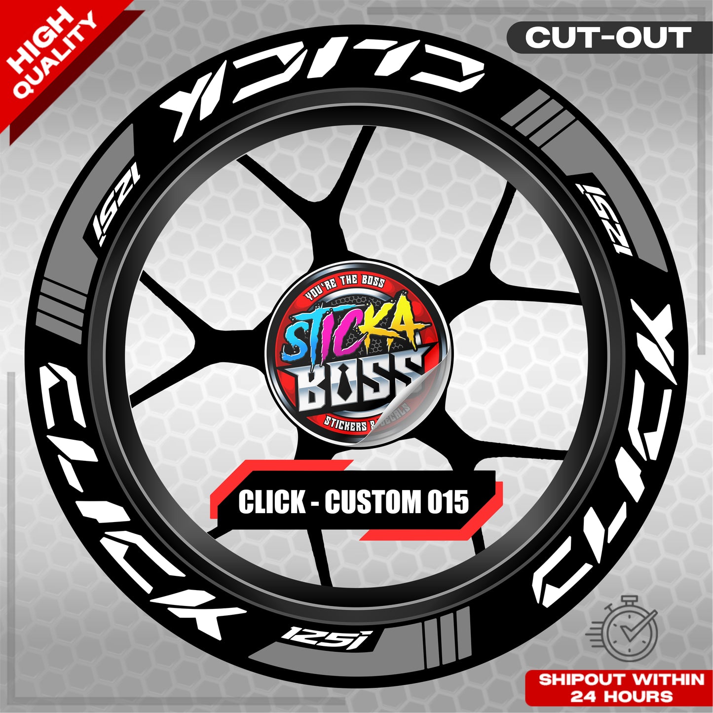 CLICK 125 MAG STICKER SET ( 2 MAGS ) - CUSTOM 015 | VINYL WATERPROOF CUT-OUT DECALS