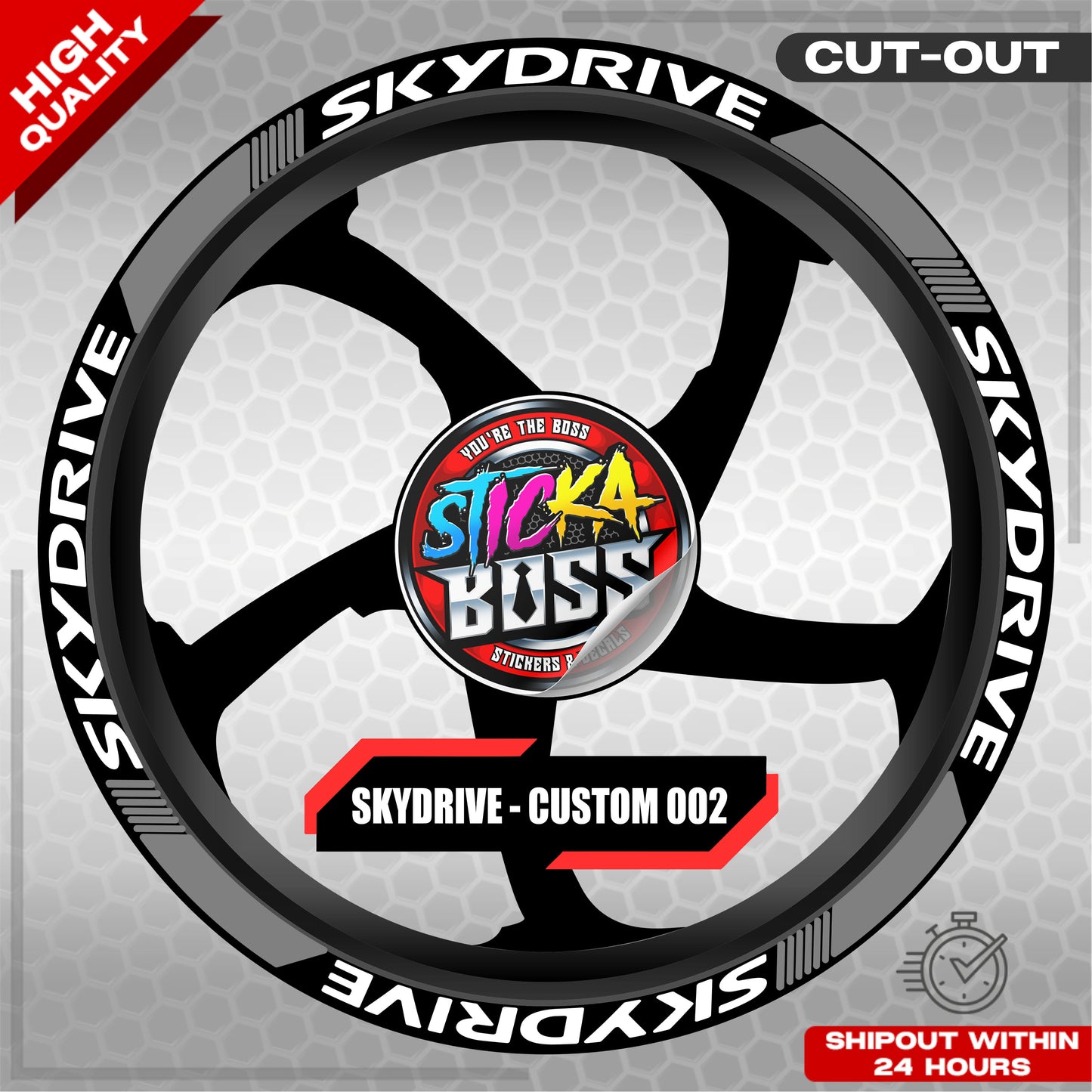SKYDRIVE MAG STICKER SET ( 2 MAGS ) - CUSTOM 002 | VINYL WATERPROOF CUT-OUT DECALS