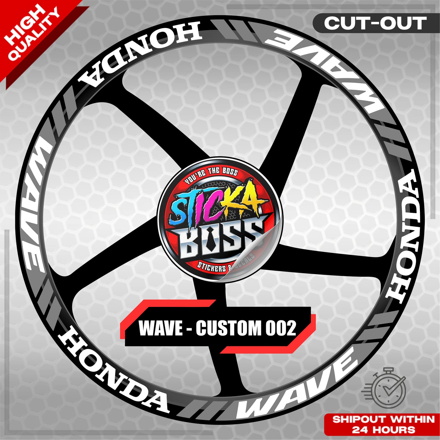 WAVE 110 / 125 MAG STICKER SET ( 2 MAGS ) - CUSTOM 002 | VINYL WATERPROOF CUT-OUT DECALS