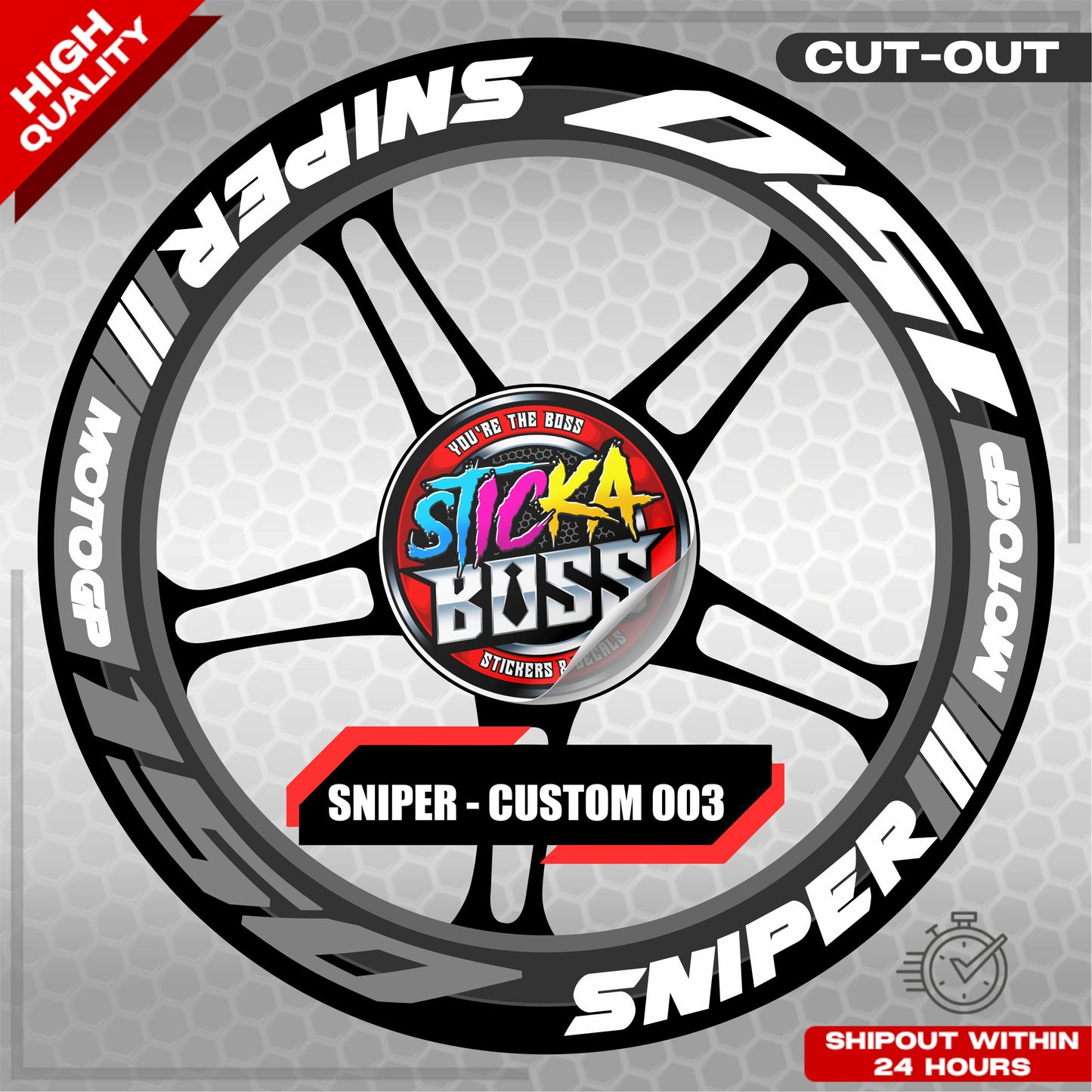 SNIPER 150 / 155 MAGS STICKER SET ( 2 MAGS ) - CUSTOM 003 | VINYL WATERPROOF CUT-OUT DECALS