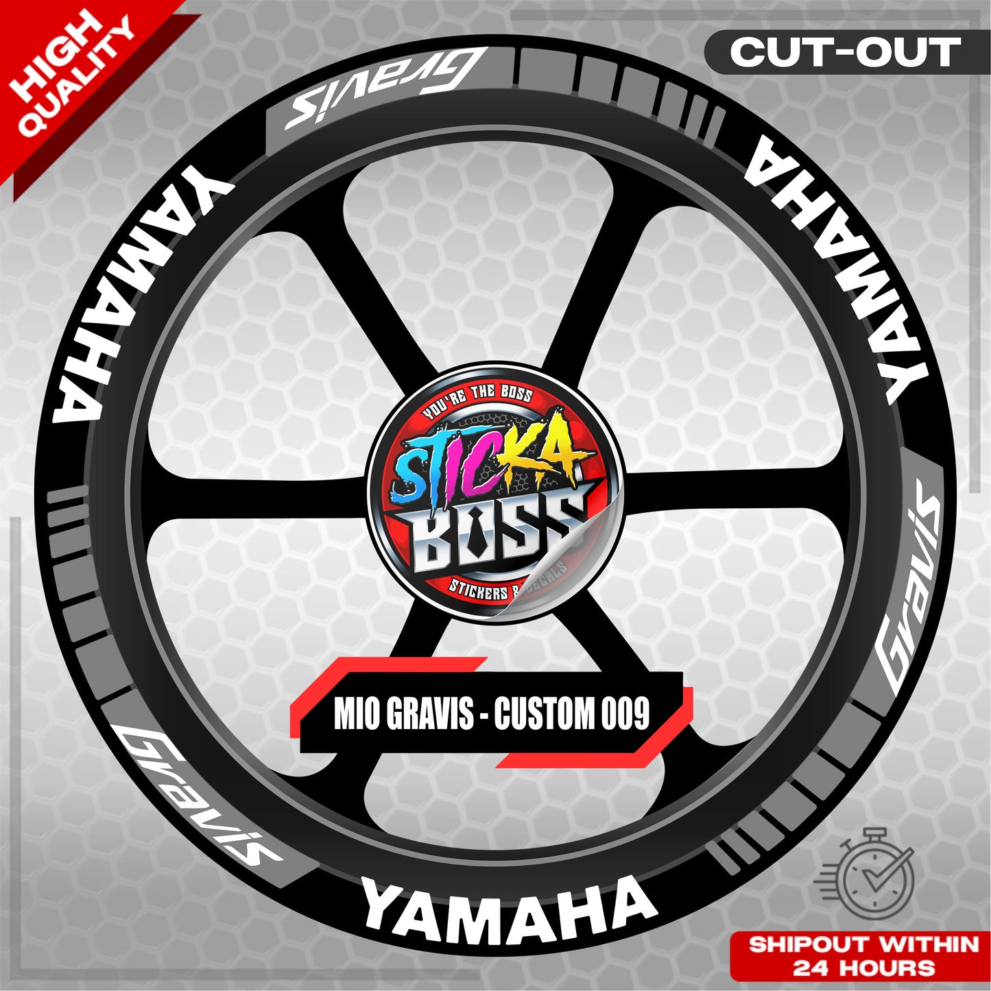 MIO GRAVIS MAG STICKER SET ( 2 MAGS ) - CUSTOM 009 | VINYL WATERPROOF CUT-OUT DECALS