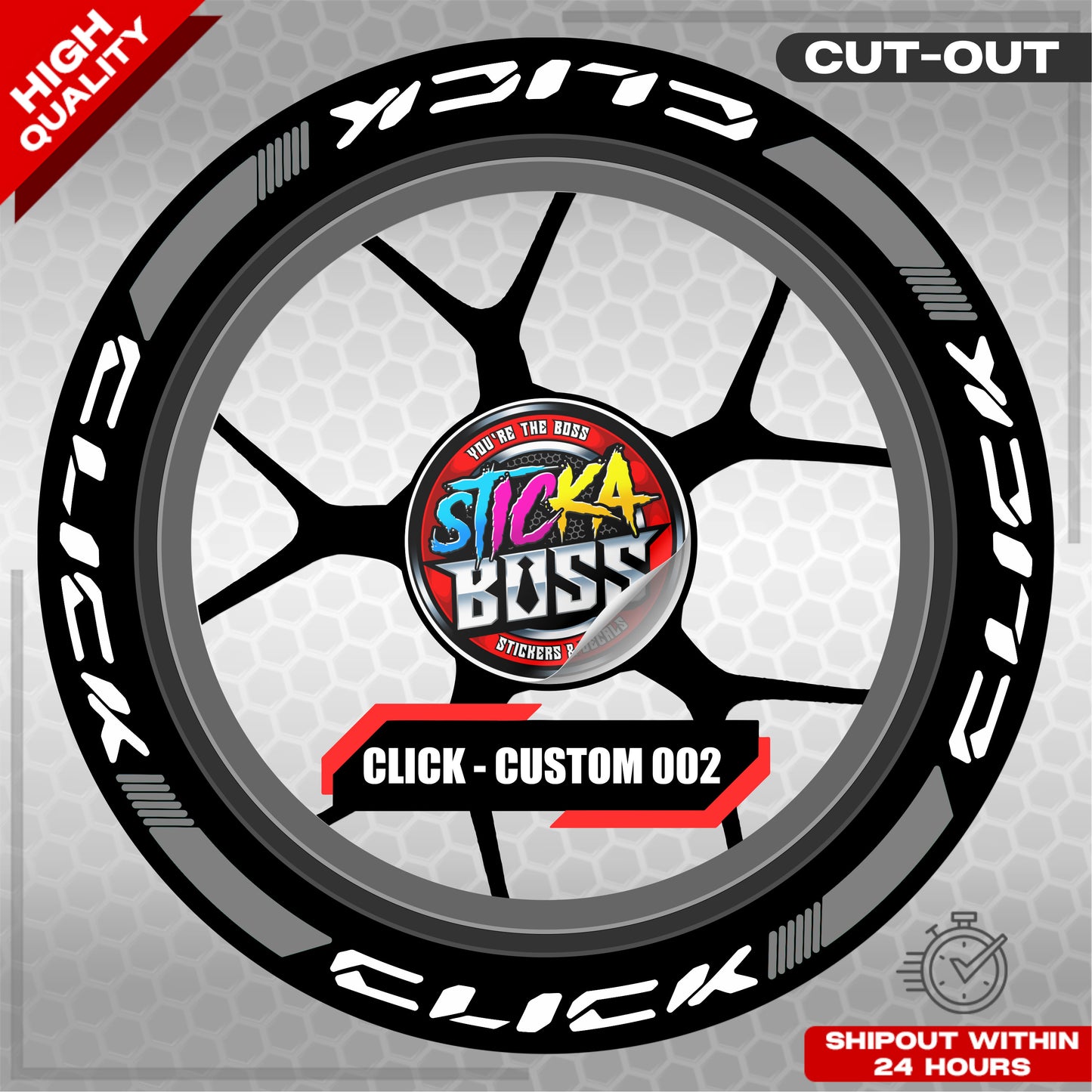 CLICK 125 / 150 / 160 MAGS STICKER SET ( 2 MAGS ) - CUSTOM 002 | VINYL WATERPROOF CUT-OUT DECALS