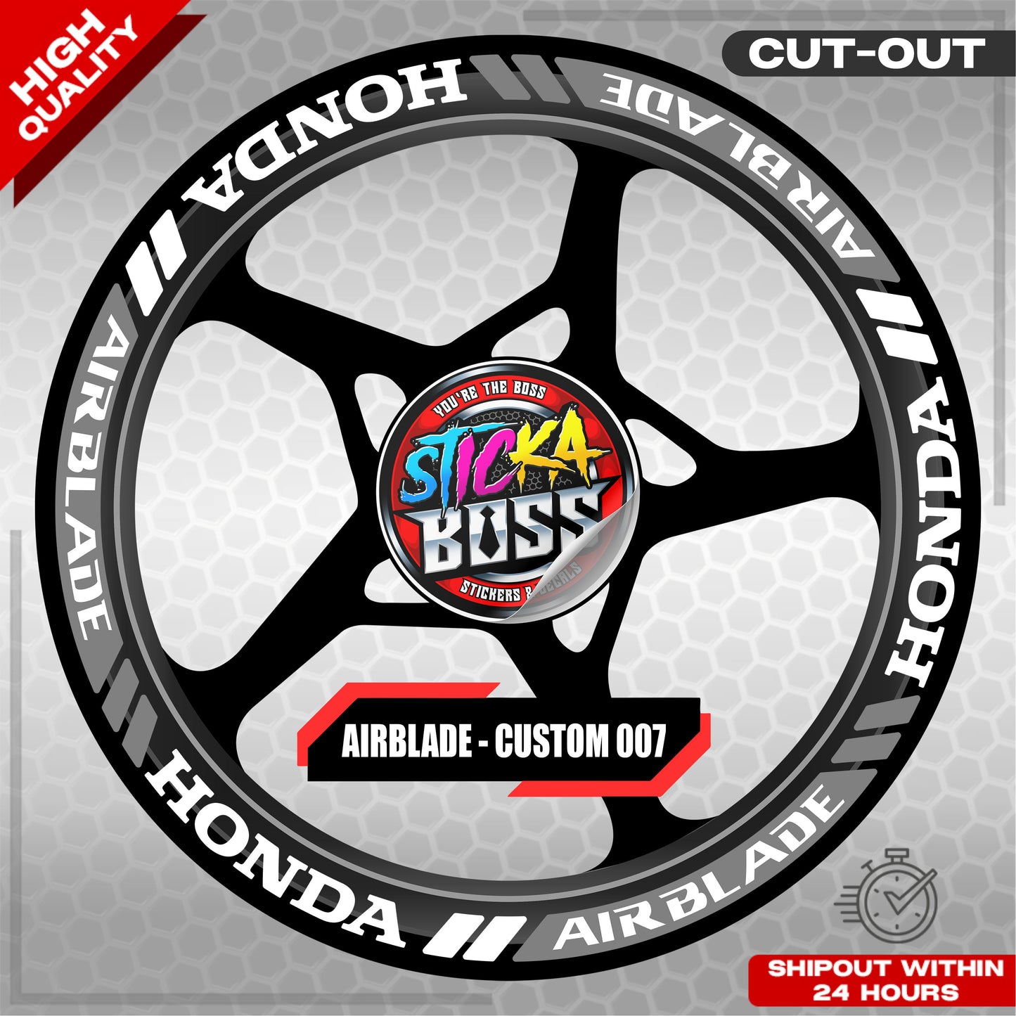 AIRBLADE 150 / 160 MAG STICKER SET ( 2 MAGS ) - CUSTOM 007 | VINYL WATERPROOF CUT-OUT DECALS