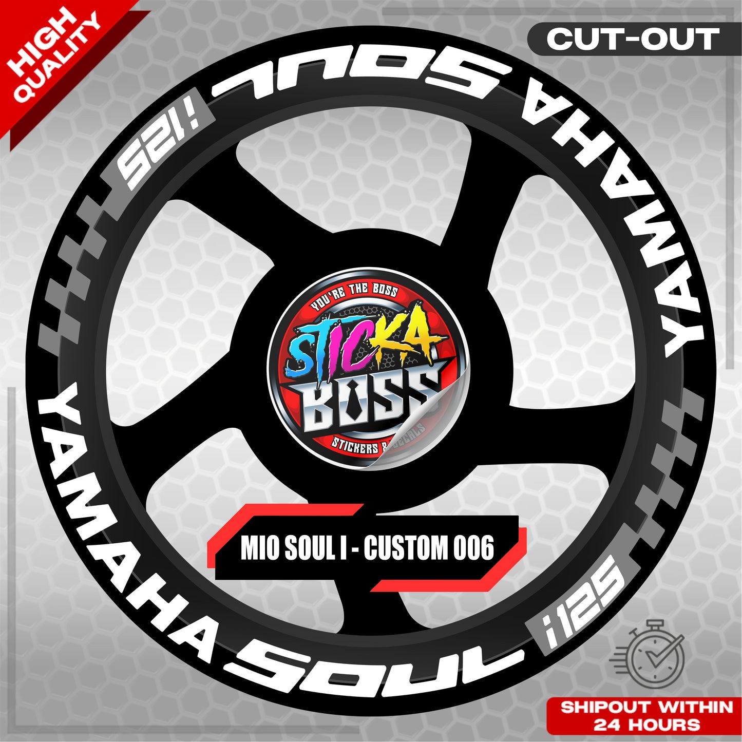 MIO SOUL I 125 MAG STICKER SET ( 2 MAGS ) - CUSTOM 006 | VINYL WATERPROOF CUT-OUT DECALS