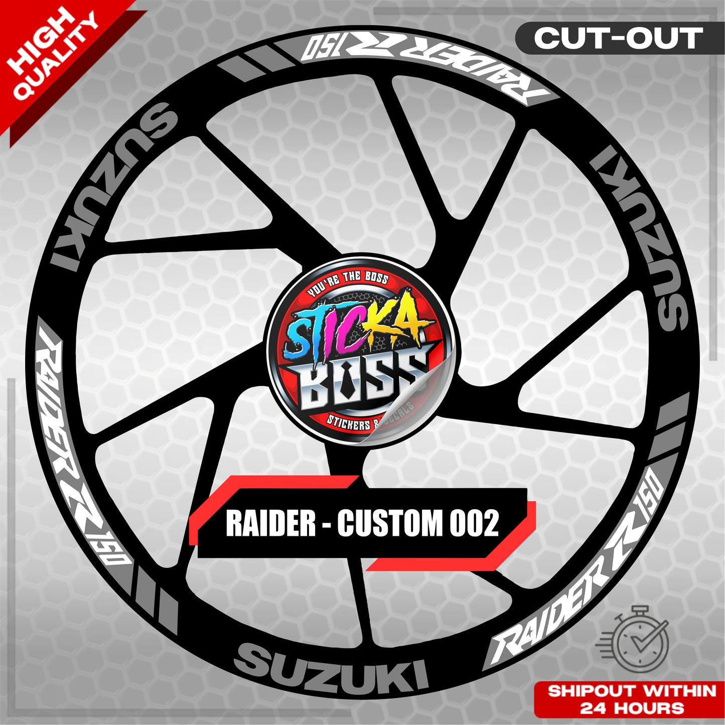 RAIDER R150 MAG STICKER SET ( 2 MAGS ) - CUSTOM 002 | VINYL WATERPROOF CUT-OUT DECALS