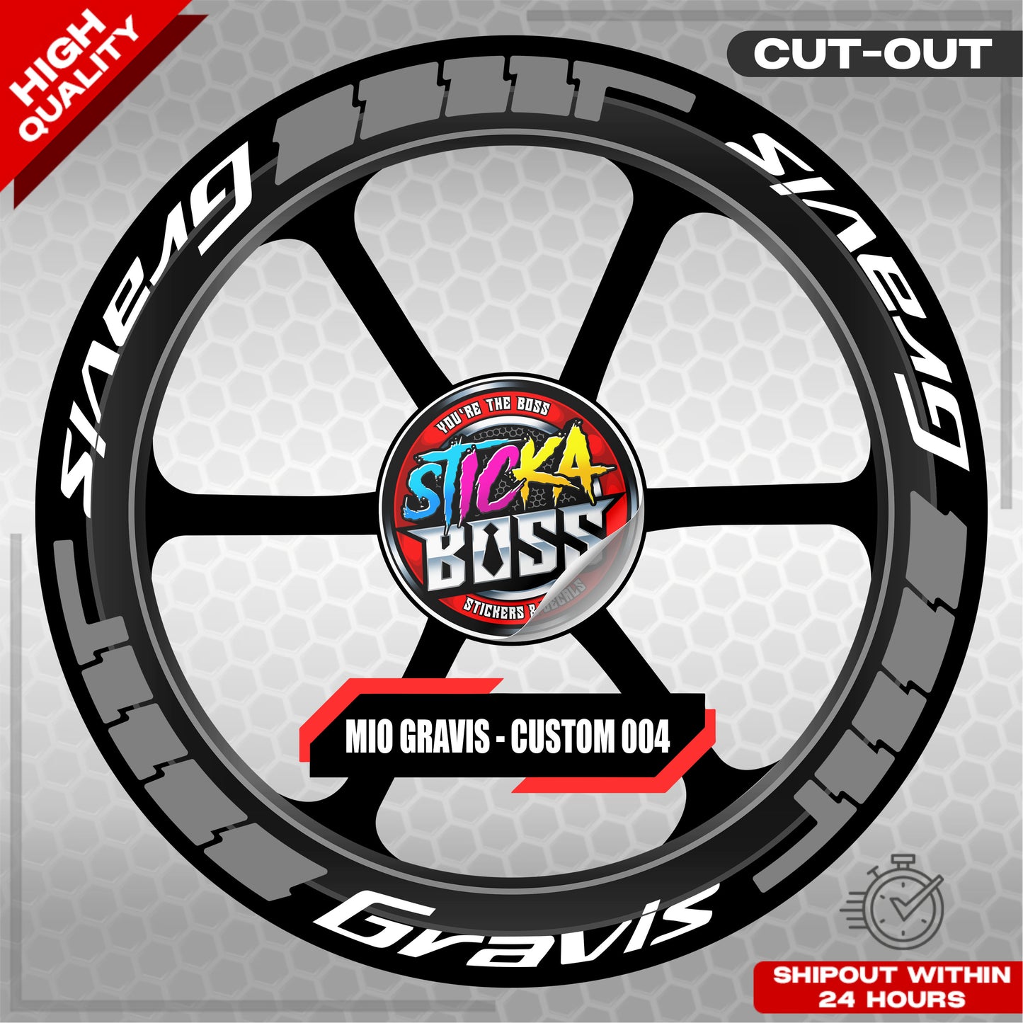 MIO GRAVIS MAG STICKER SET ( 2 MAGS ) - CUSTOM 004 | VINYL WATERPROOF CUT-OUT DECALS