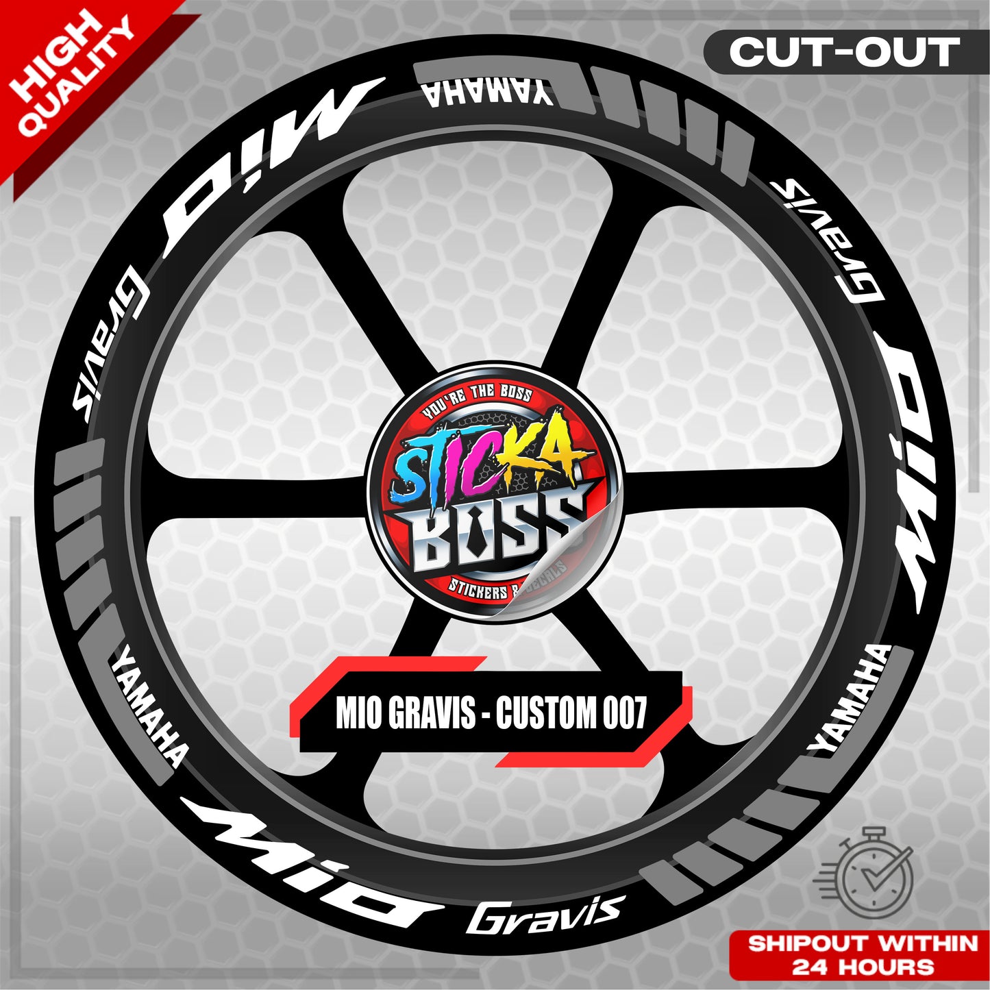 MIO GRAVIS MAG STICKER SET ( 2 MAGS ) - CUSTOM 007 | VINYL WATERPROOF CUT-OUT DECALS