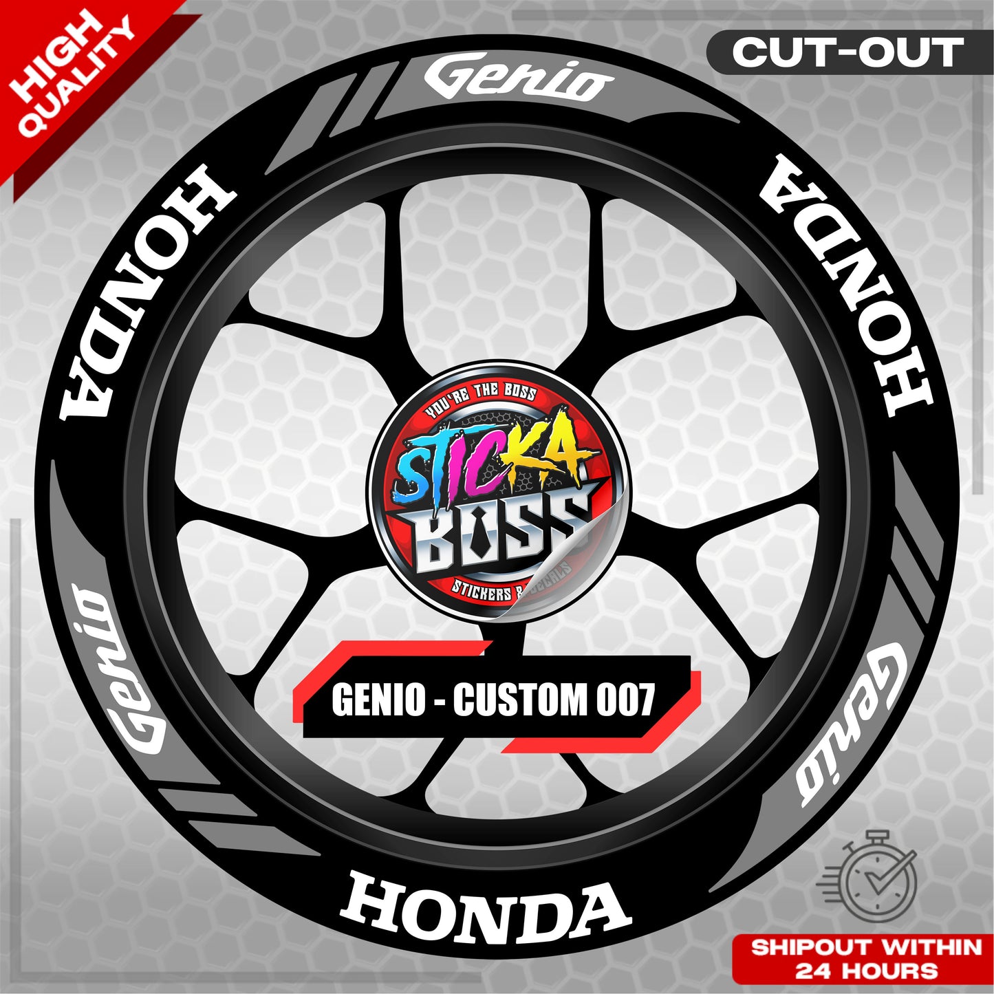 GENIO MAG STICKER SET ( 2 MAGS ) - CUSTOM 007 | VINYL WATERPROOF CUT-OUT DECALS