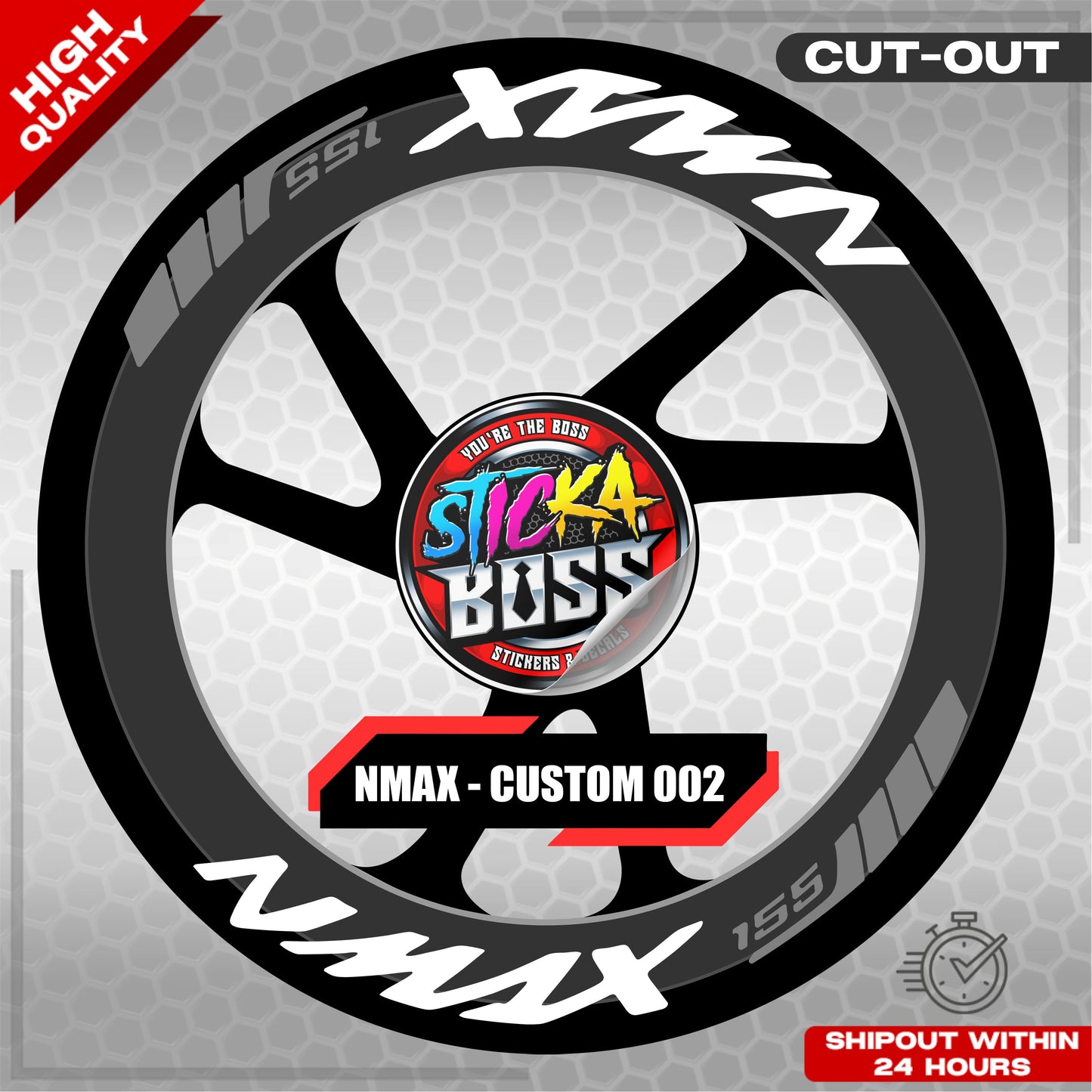 NMAX 155 MAG STICKER SET ( 2 MAGS ) - CUSTOM 002 | VINYL WATERPROOF CUT-OUT DECALS