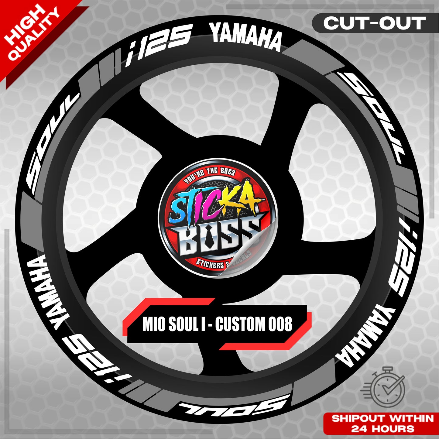 MIO SOUL I 125 MAG STICKER SET ( 2 MAGS ) - CUSTOM 008 | VINYL WATERPROOF CUT-OUT DECALS