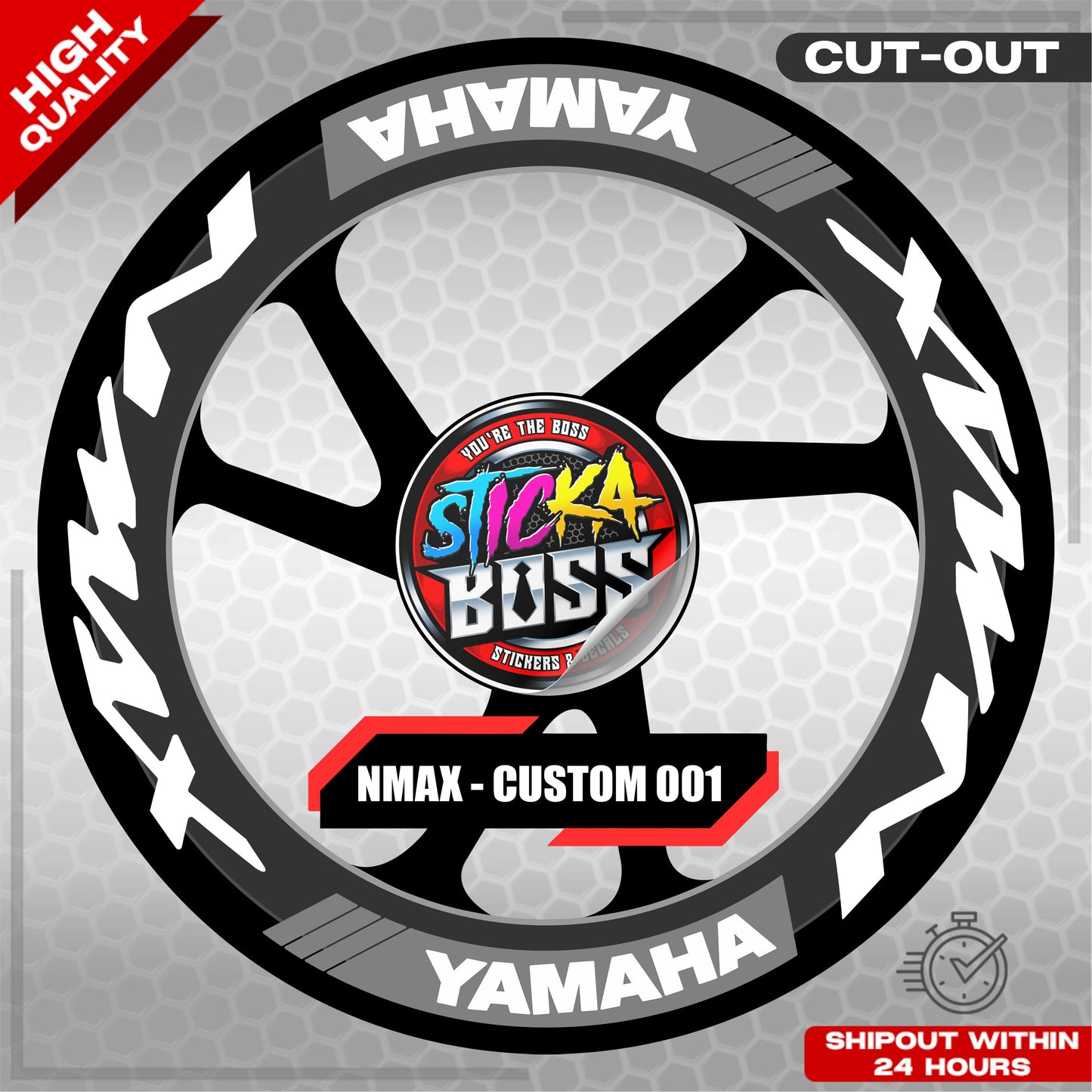 NMAX 155 MAGS STICKER SET ( 2 MAGS ) - CUSTOM 001 | VINYL WATERPROOF CUT-OUT DECALS