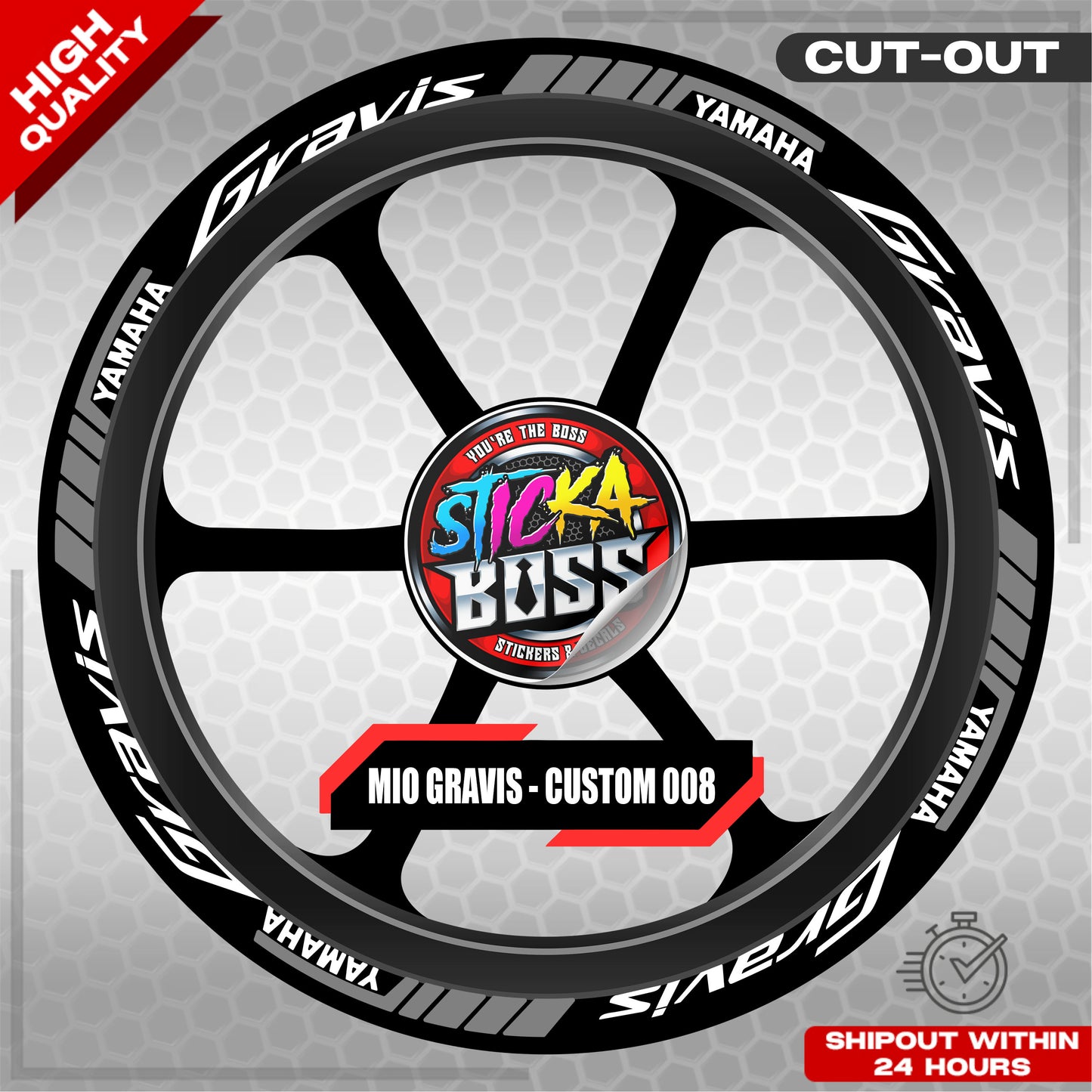 MIO GRAVIS MAG STICKER SET ( 2 MAGS ) - CUSTOM 008 | VINYL WATERPROOF CUT-OUT DECALS