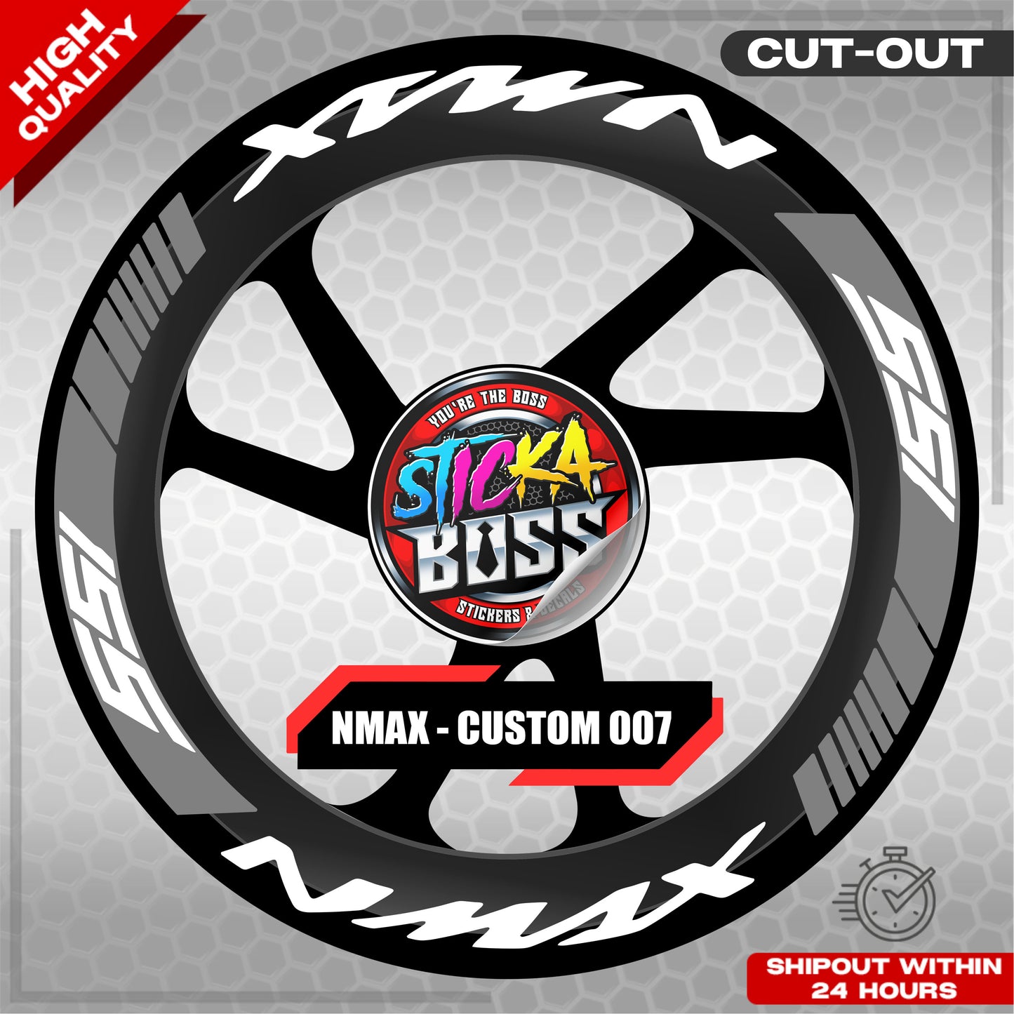 NMAX 155 MAG STICKER SET ( 2 MAGS ) - CUSTOM 007 | VINYL WATERPROOF CUT-OUT DECALS